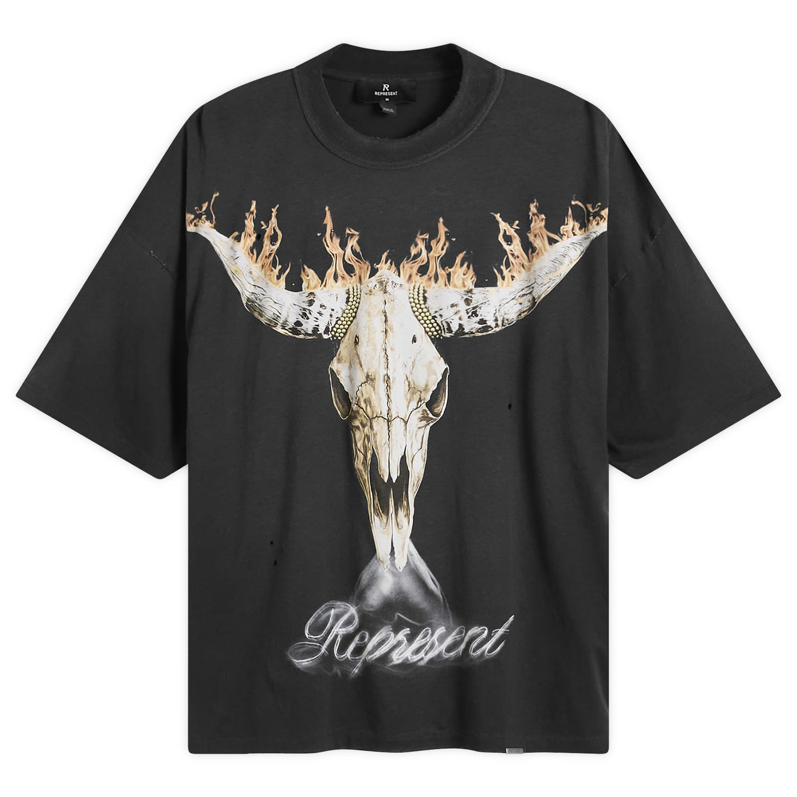 Represent Men’s British Cowboys T-Shirt Stained Black