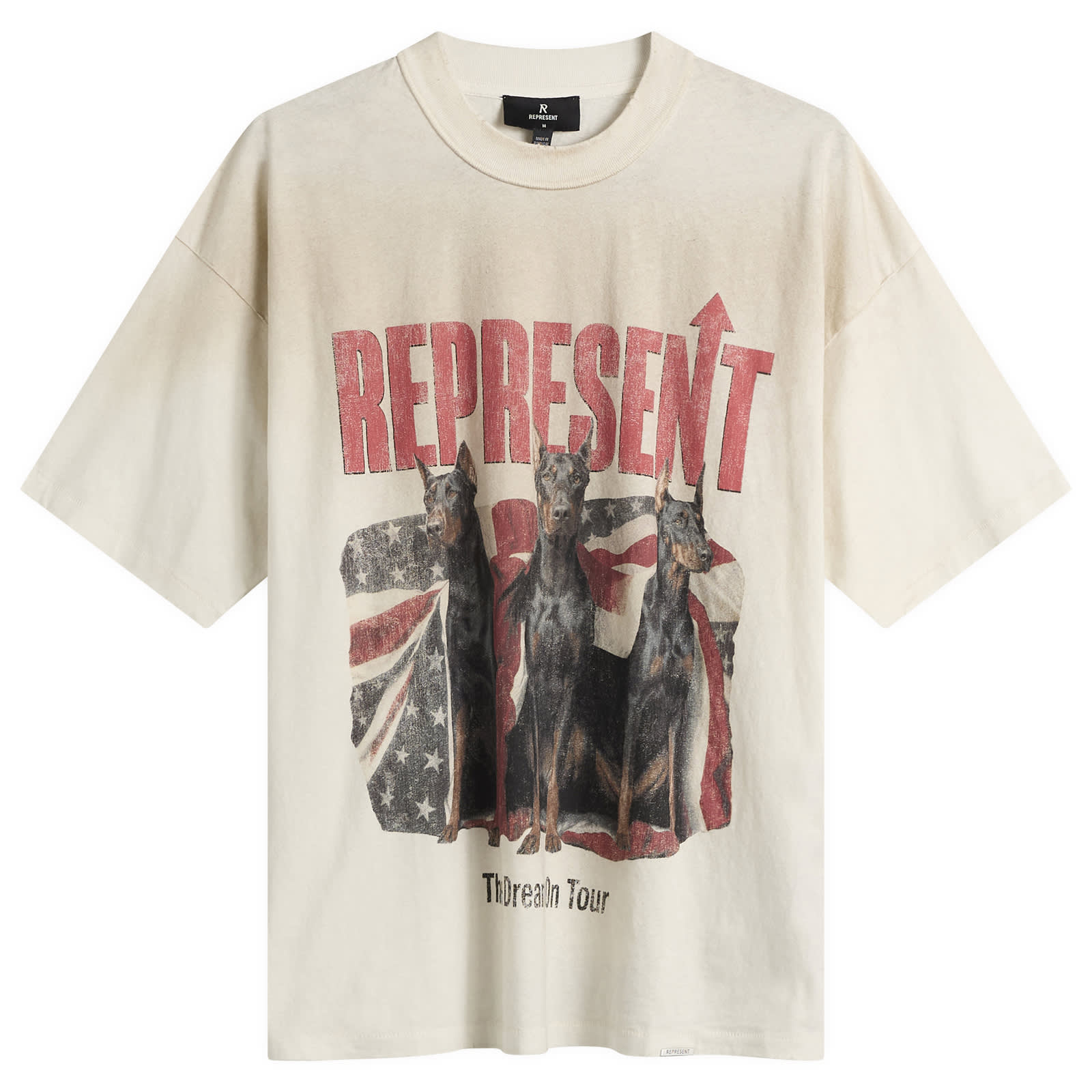 Represent Men’s The American Dream On Tour T-Shirt Washed Ecru