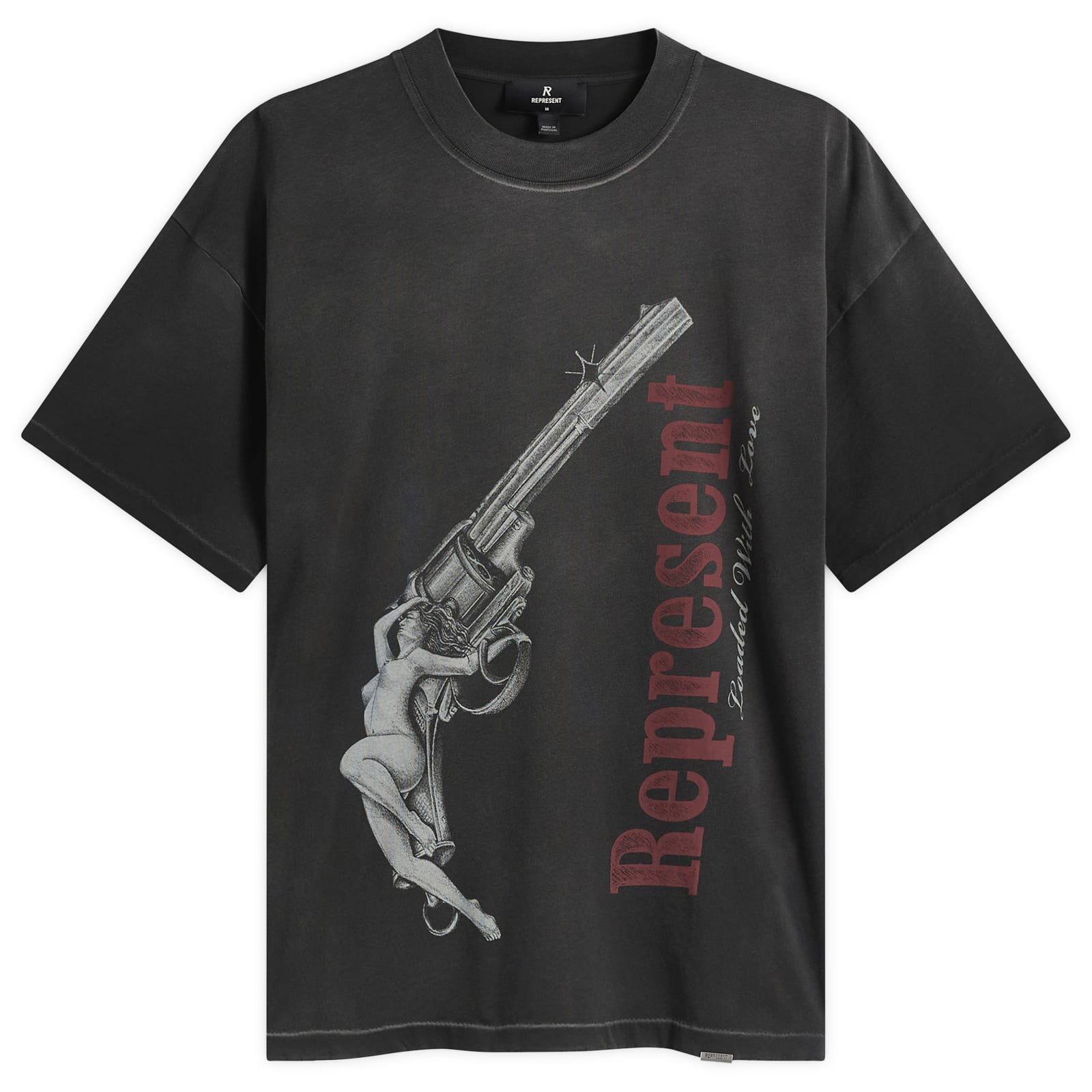 Represent Men’s Loaded With Love T-Shirt Stained Black