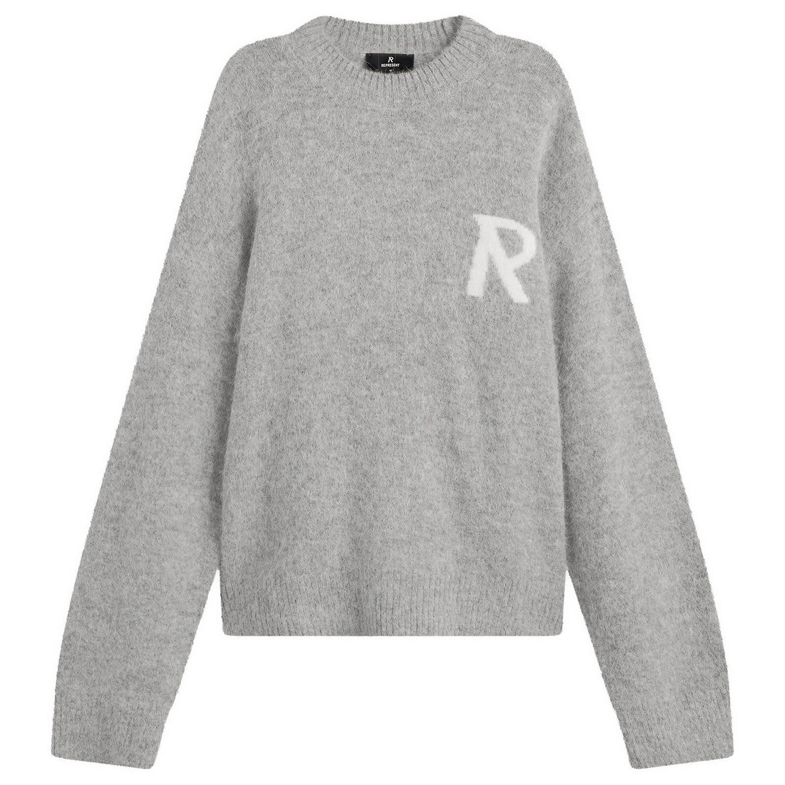Represent Men's Logo Knit Jumper Grey - Curated Menswear