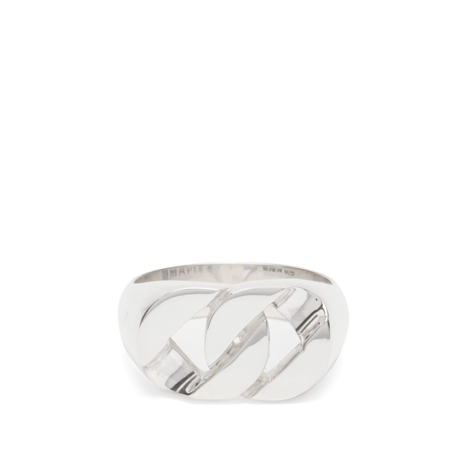 Maple Men’s Cuban Link Signet Ring Silver