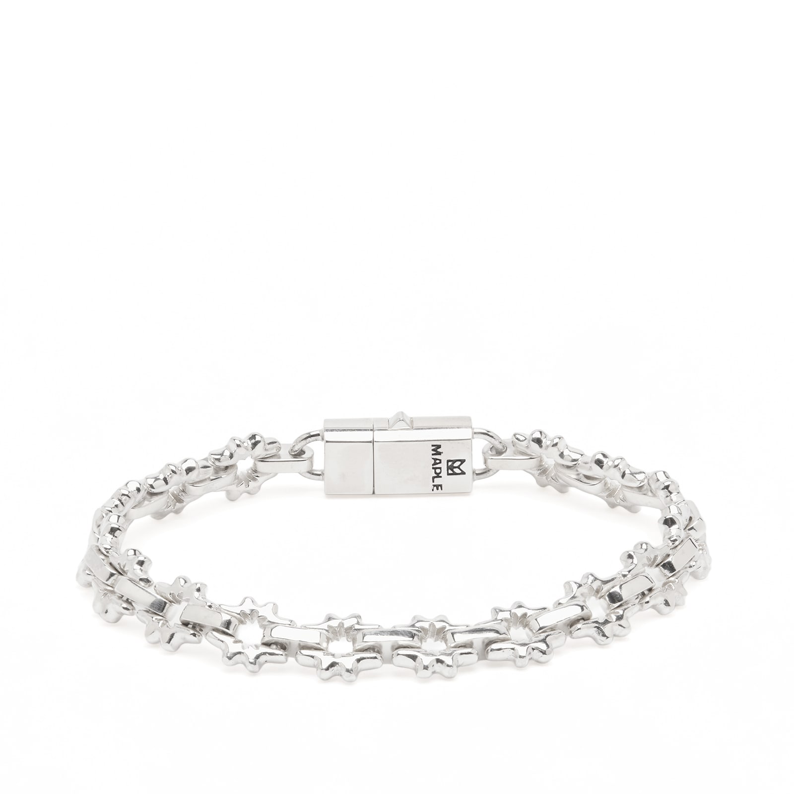 Maple Men’s Flower Bracelet Silver