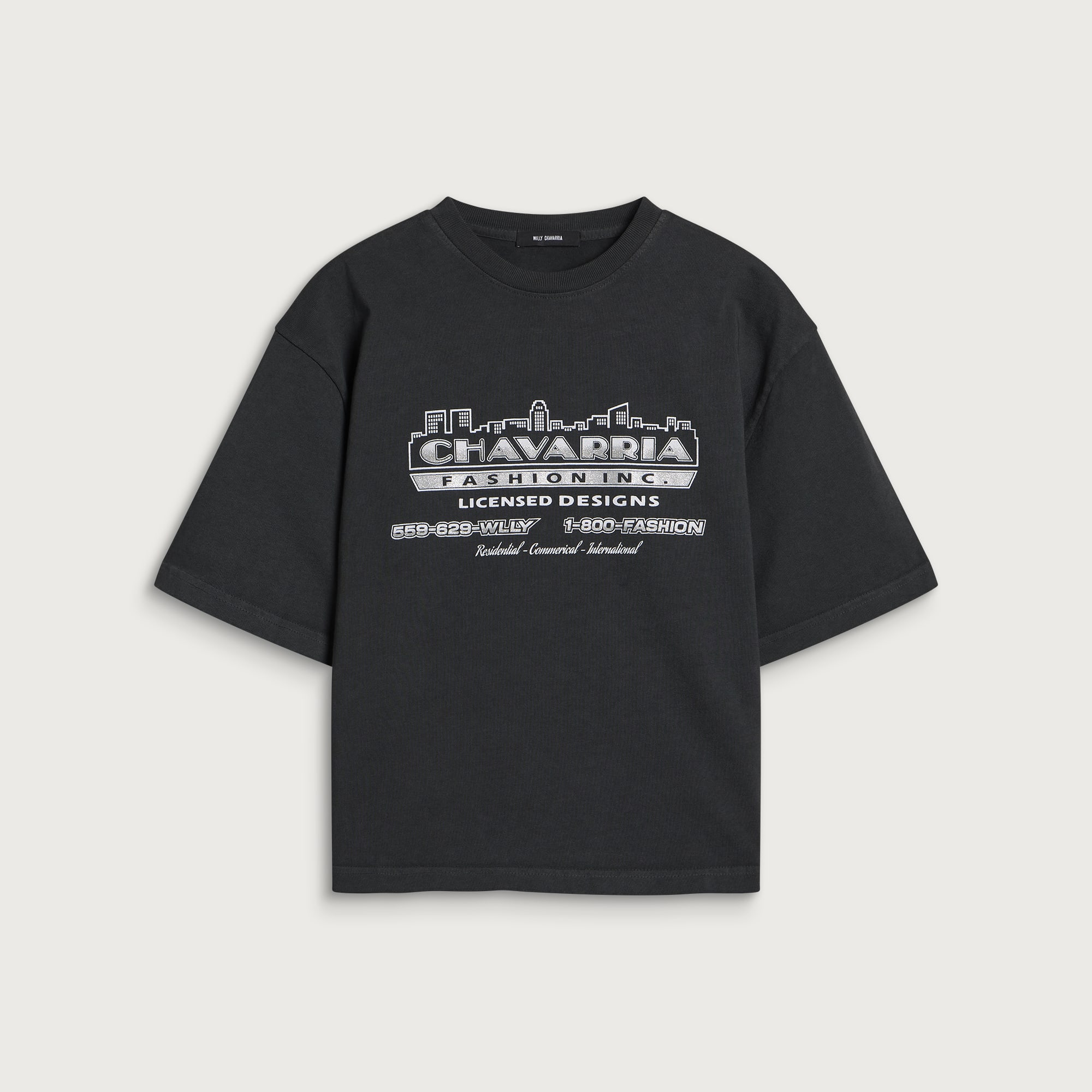 Willy Chavarria Women's Licensed Designs Brava T-Shirt Pirate Black