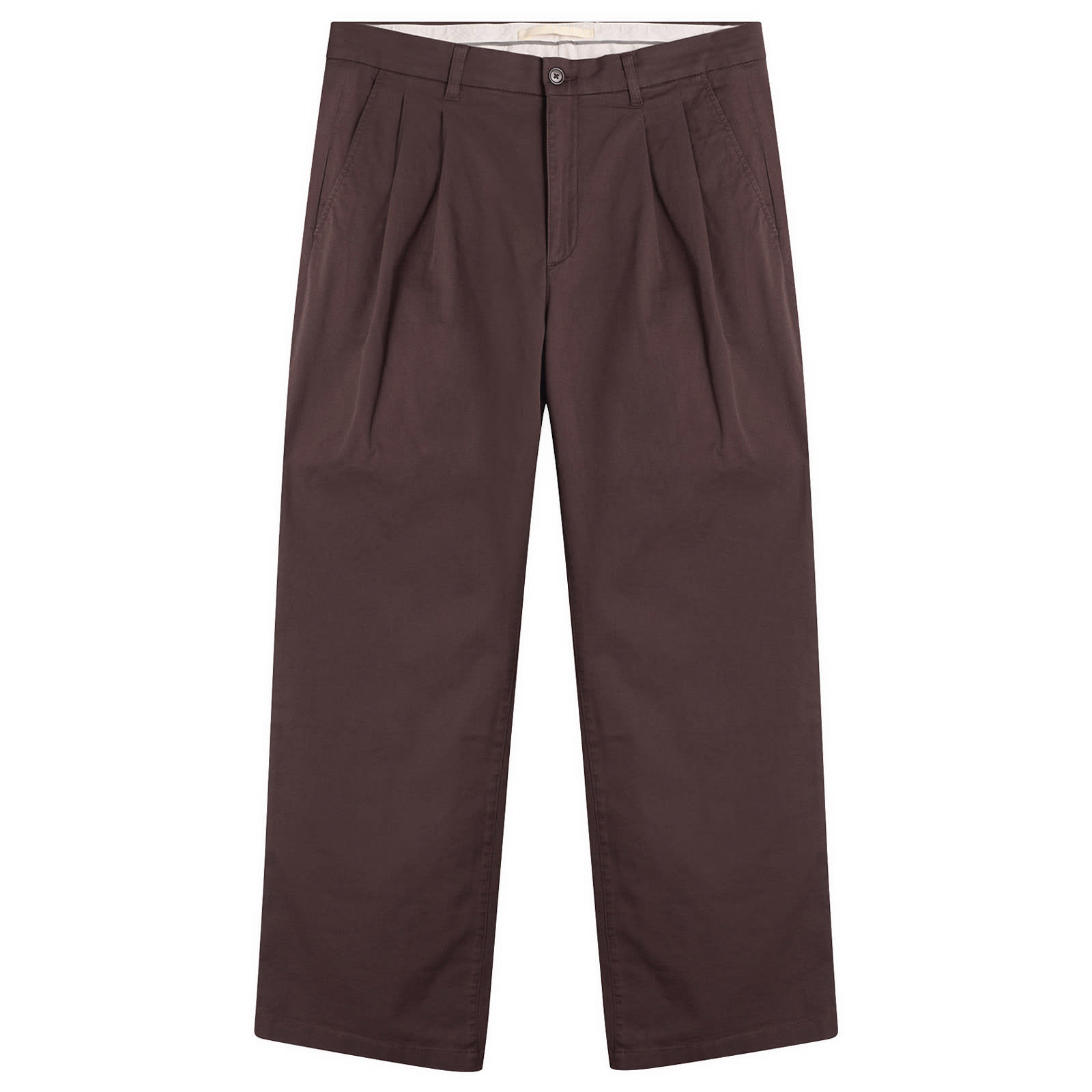 Norse Projects Men’s Benn Relaxed Twill Pleated Trouser Seal Brown