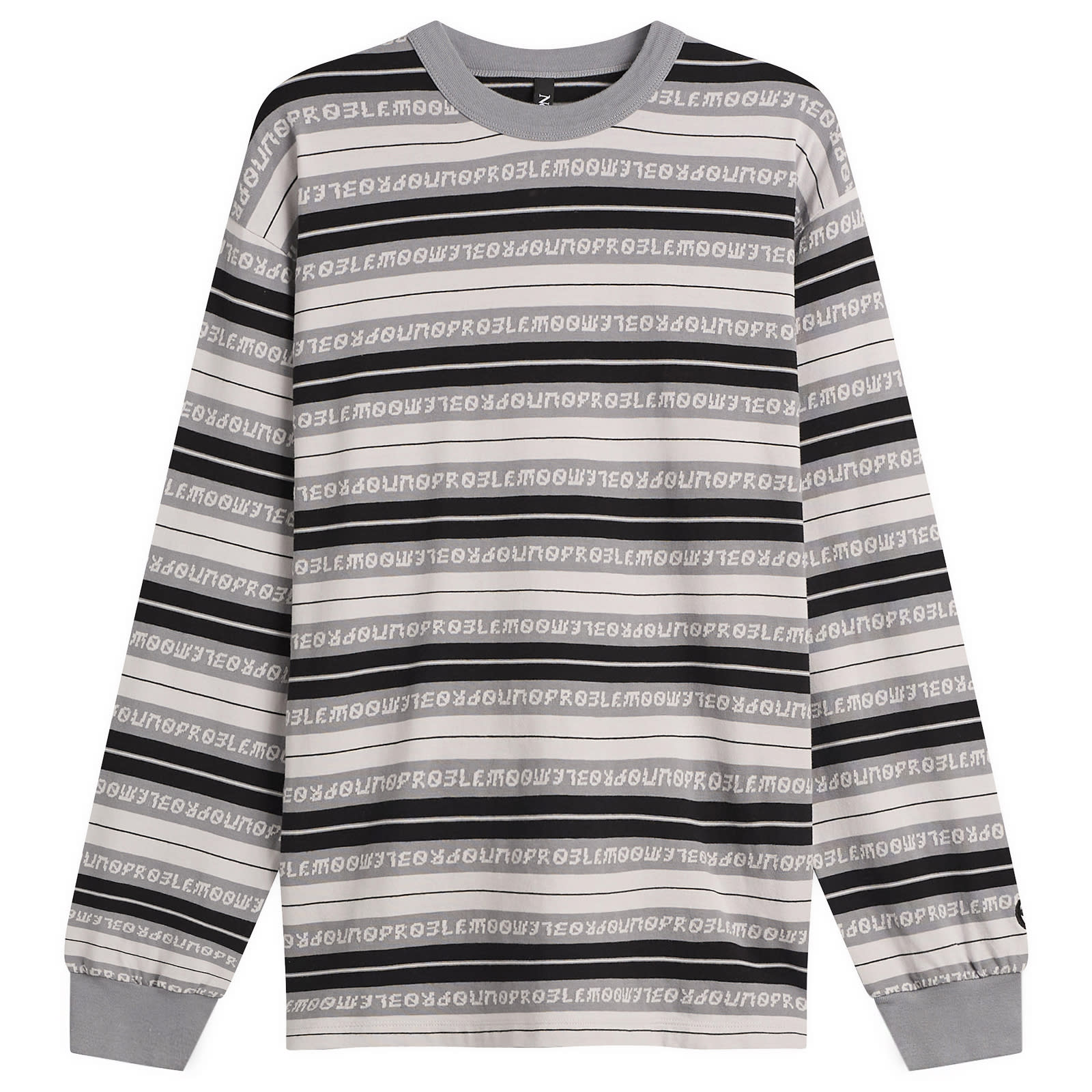 No Problemo Men’s Jacquard Stripe Long Sleeve T-Shirt Black