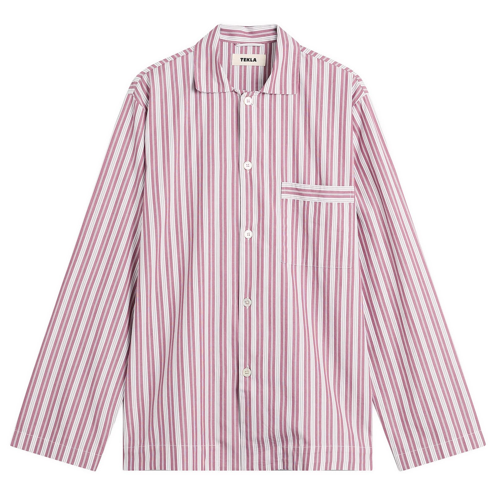 Tekla Fabrics Sleep Shirt Rhubarb Stripes