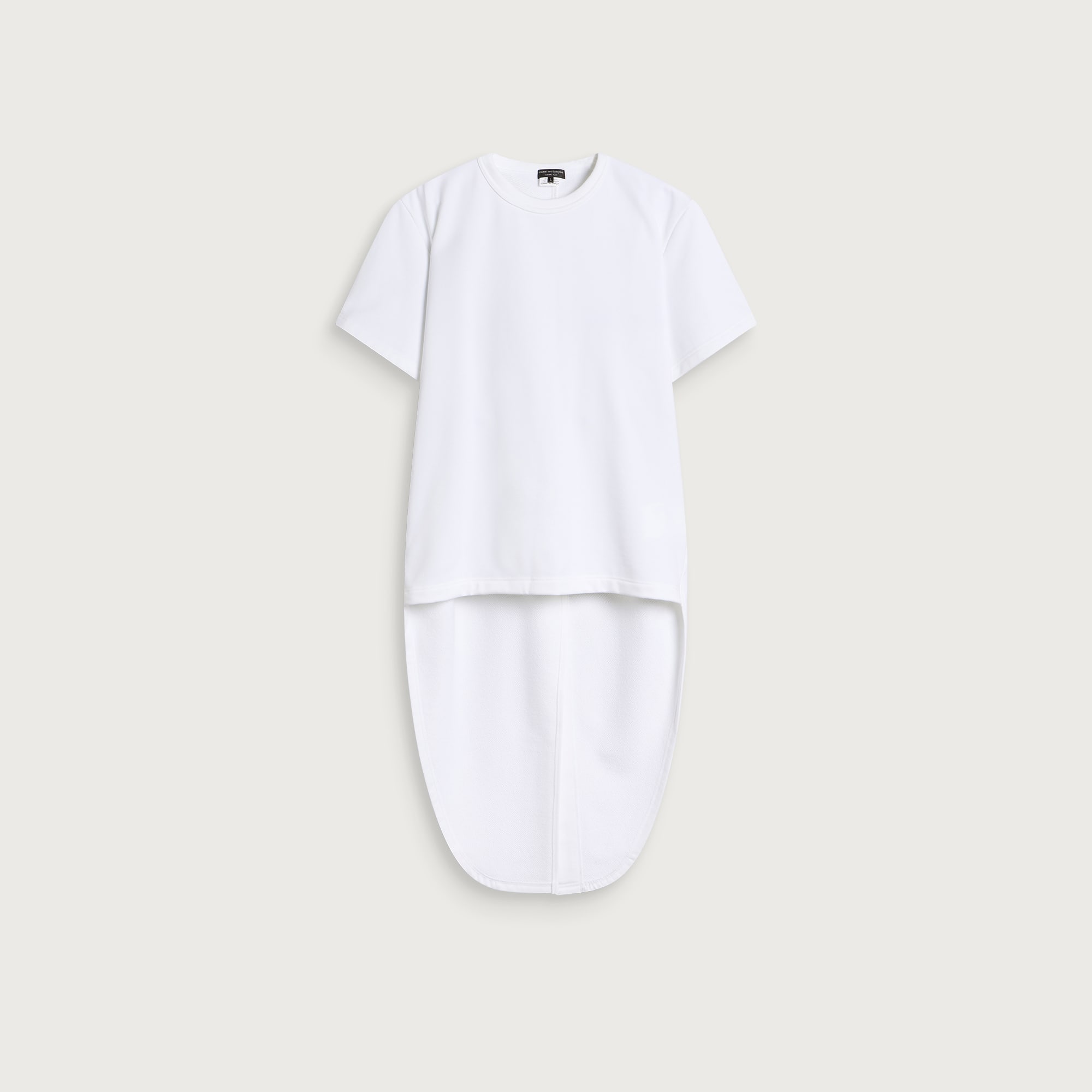 Comme des Garçons Homme Plus Men's Cotton Blend Drop Hem T-Shirt in White, Size Medium