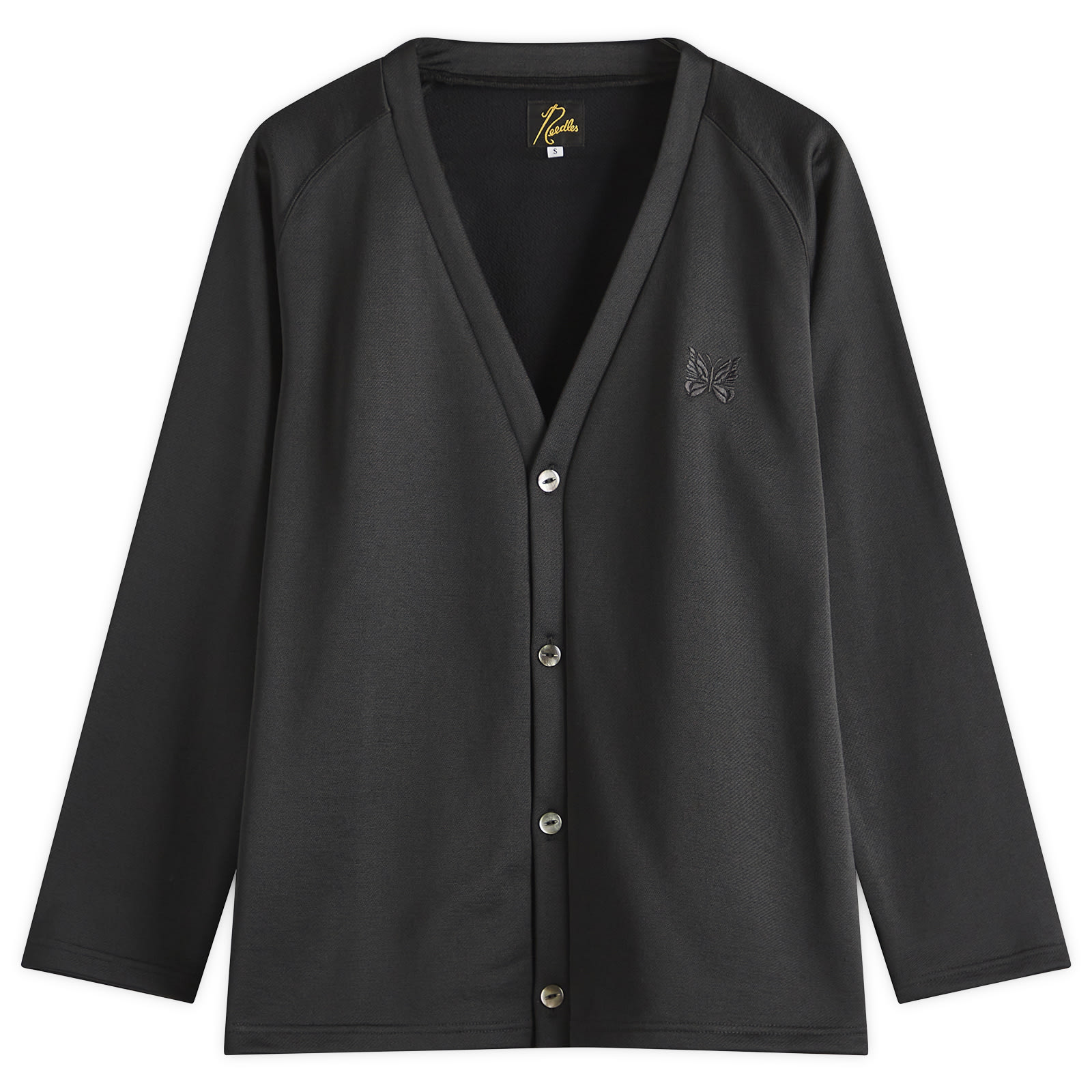 【needles】　V Neck Cardigan Black V-Neck Cardigan - Black Merino Wool Knit | UP THERE