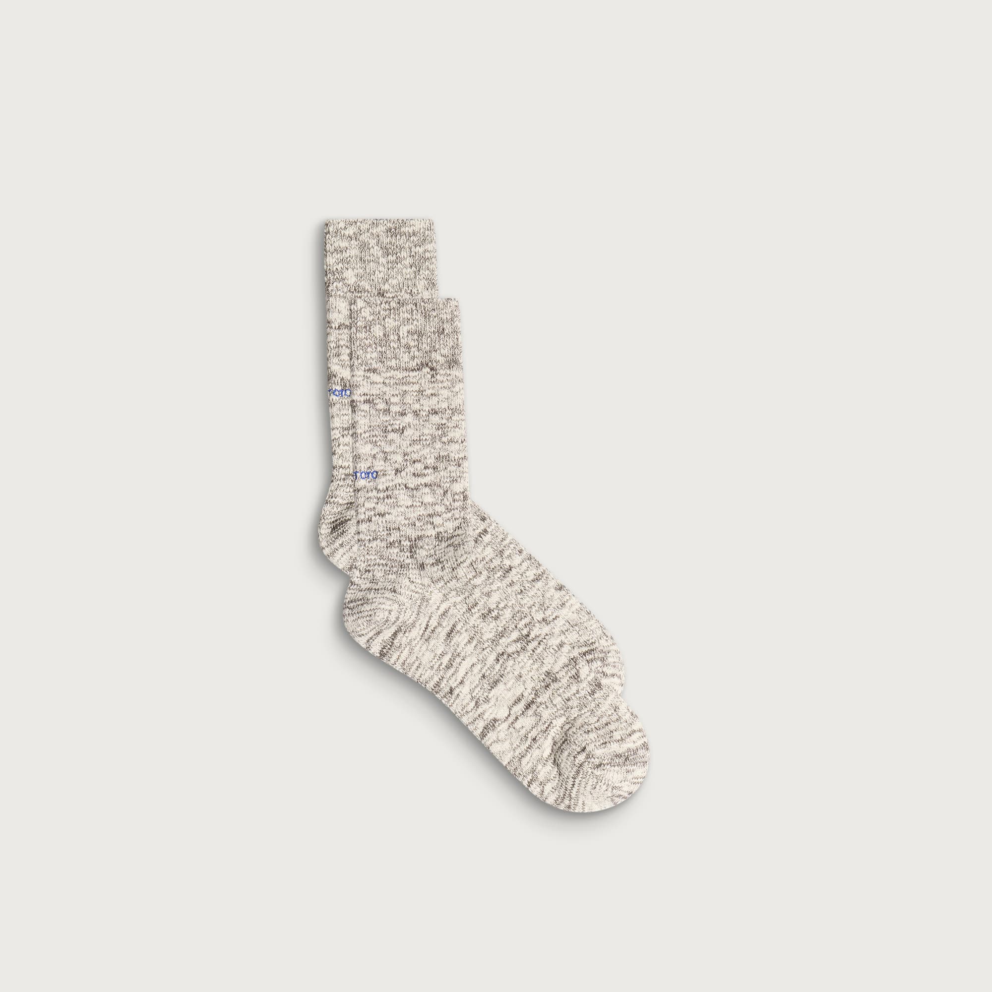 RoToTo Organic Cotton Slub Crew Sock in Dark Brown, Size Medium