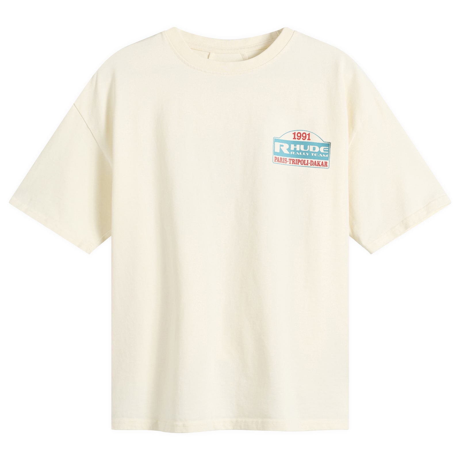 Rhude Men’s Tripoli Rally Team T-Shirt Vintage White/Yellow