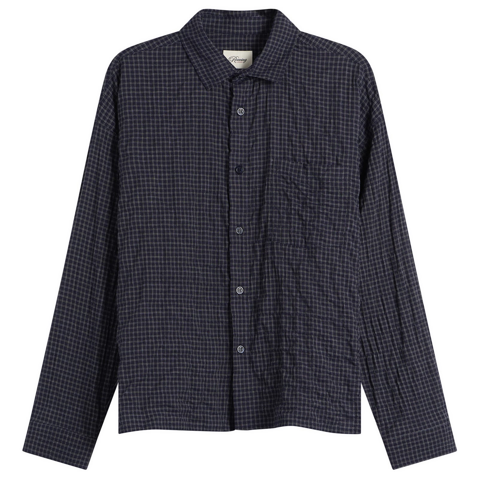 Ronning Men’s Japanese Shirt Navy Grid