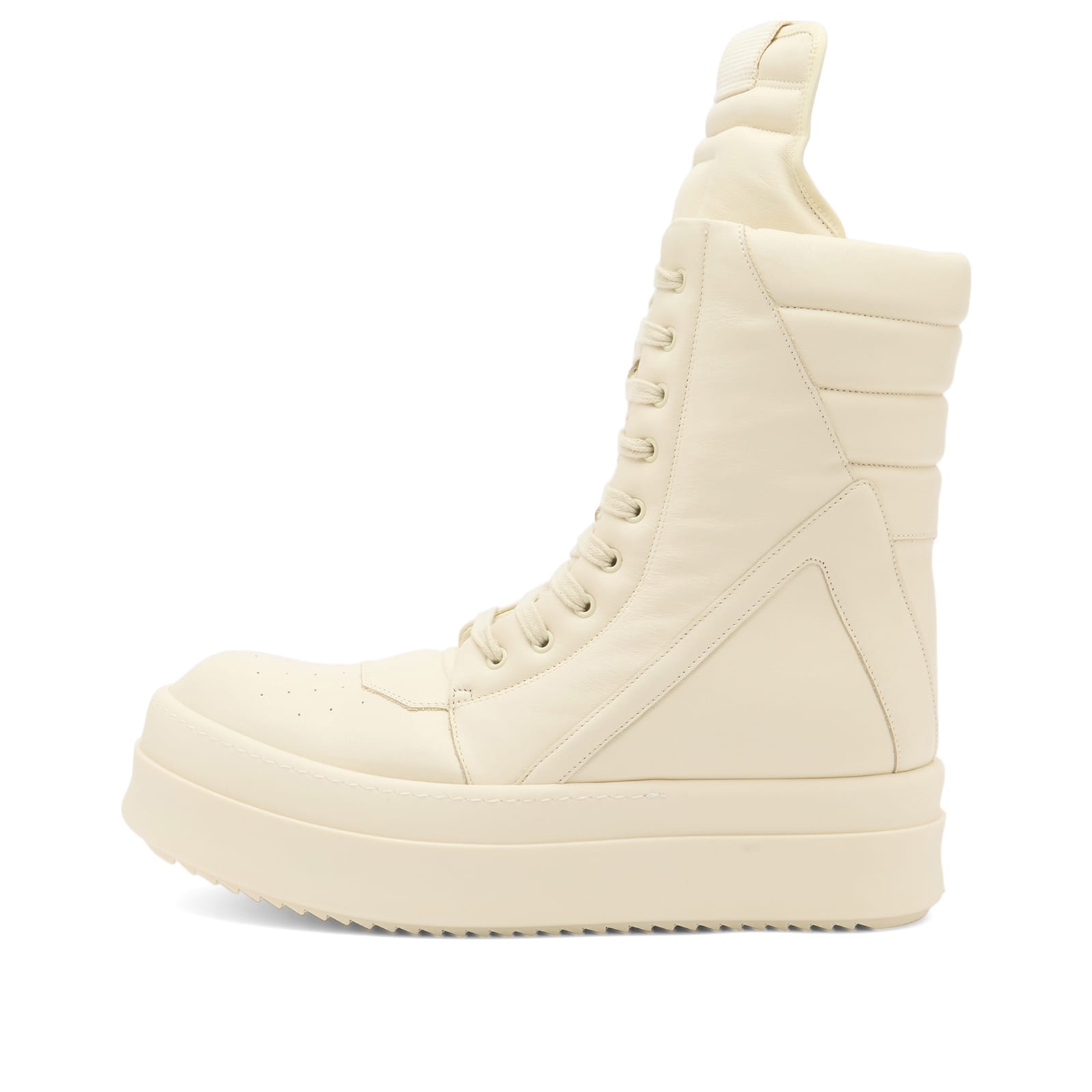 Rick Owens Men's Leather and Nubuck Geobasket Sneakers