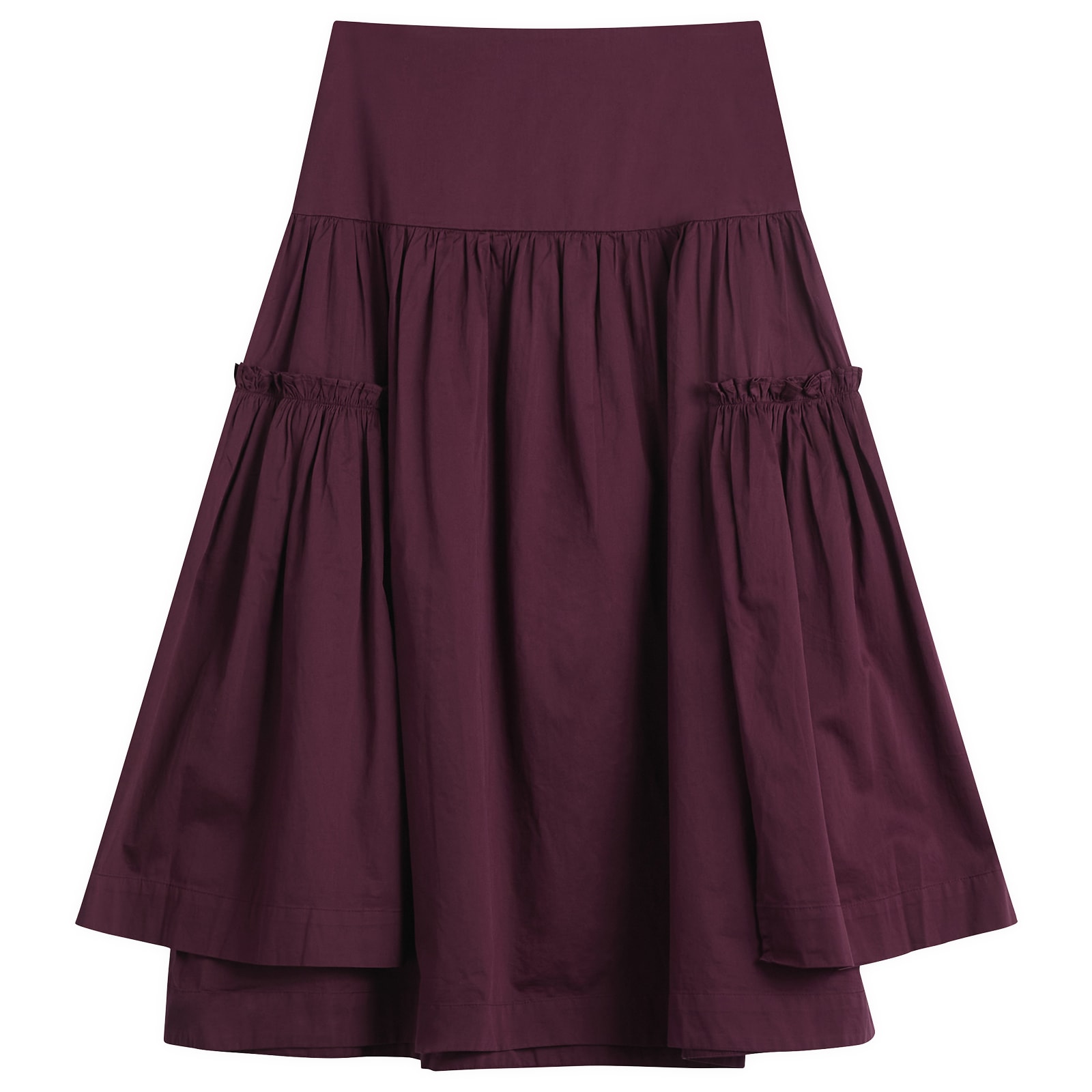 Damson Madder Women's Berta Midi Skirt in Fig, Size UK 10