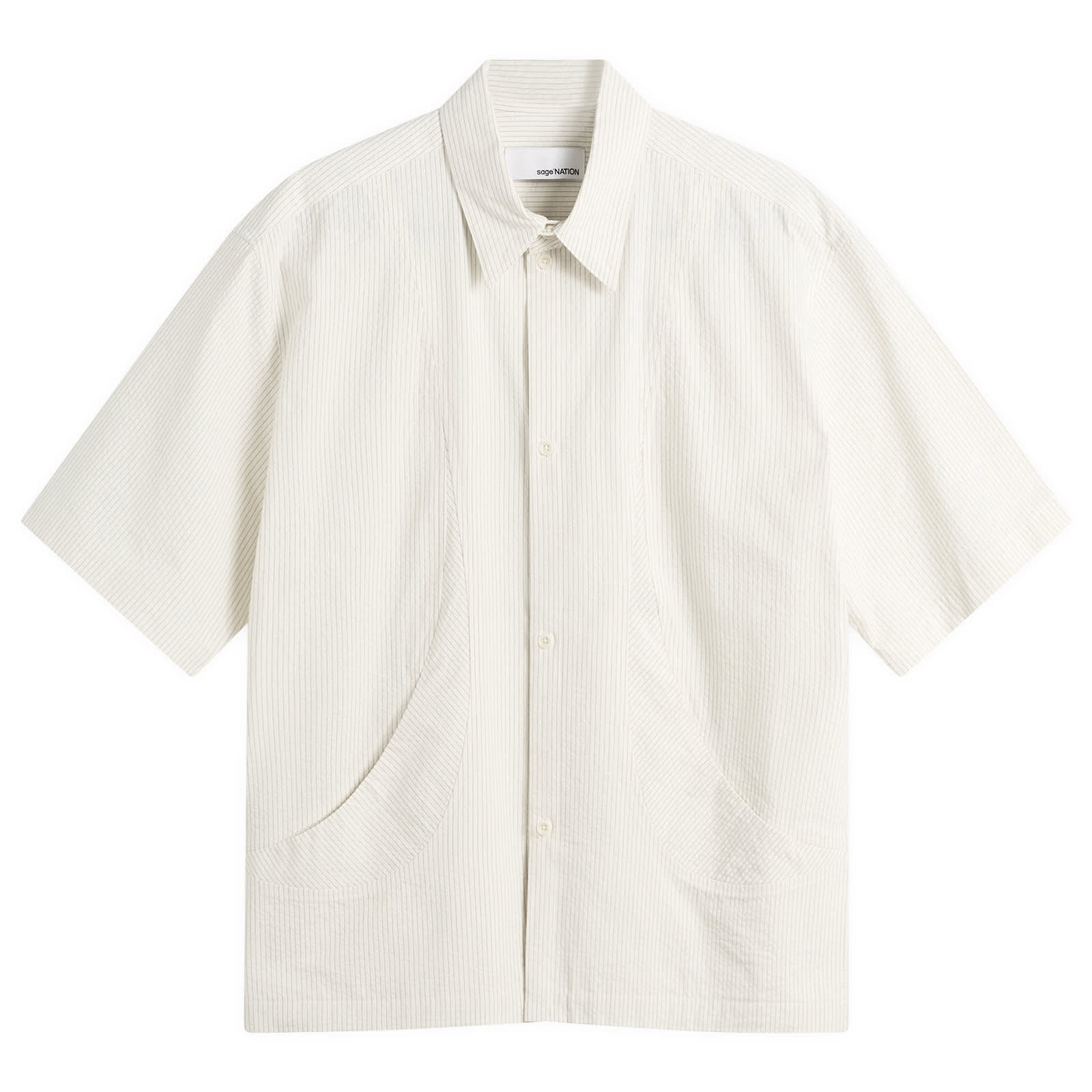 Sage Nation Men’s Takeshi Shirt Ivory Stripe