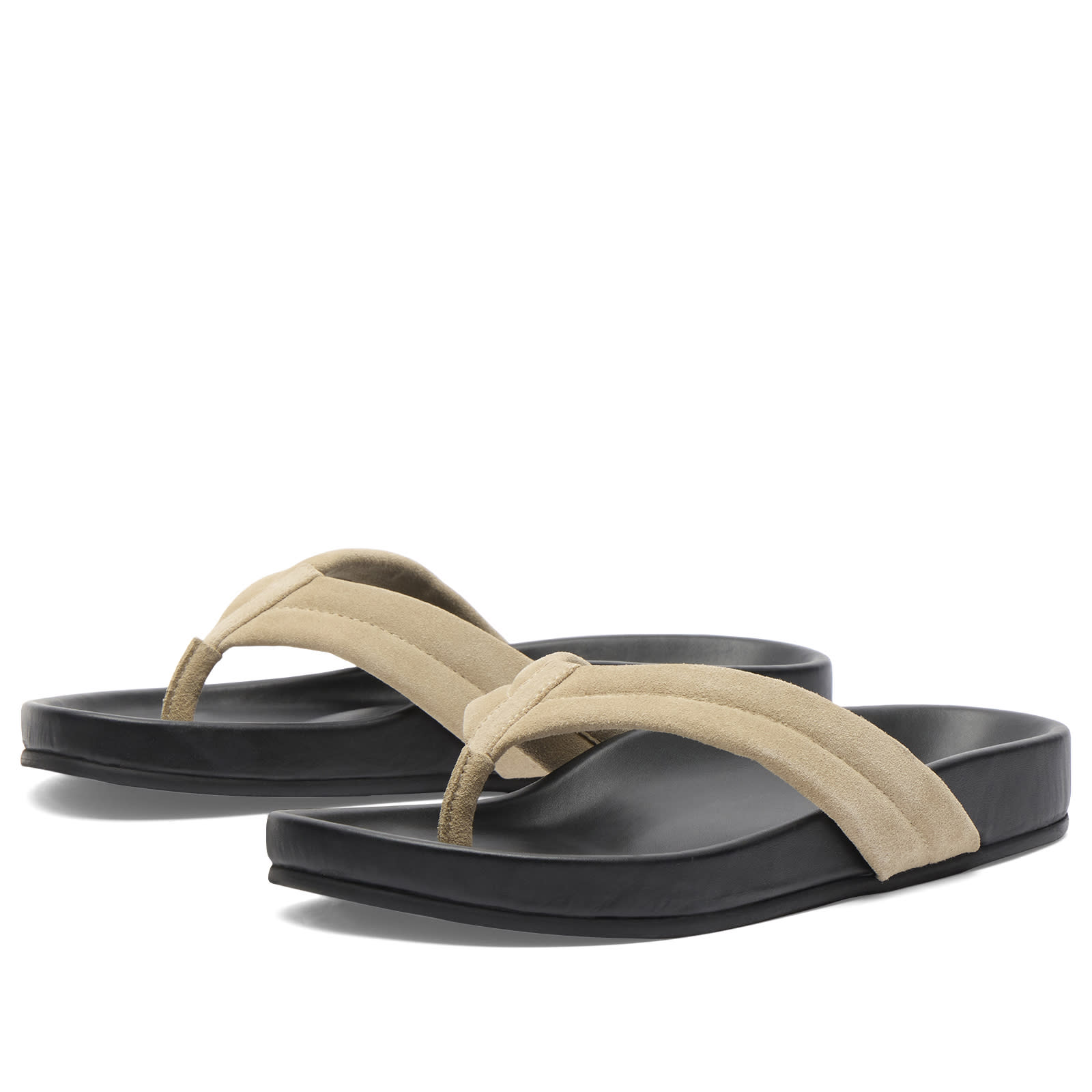 ST. Agni Suede Stitch Detail Thong Slide — photo 2