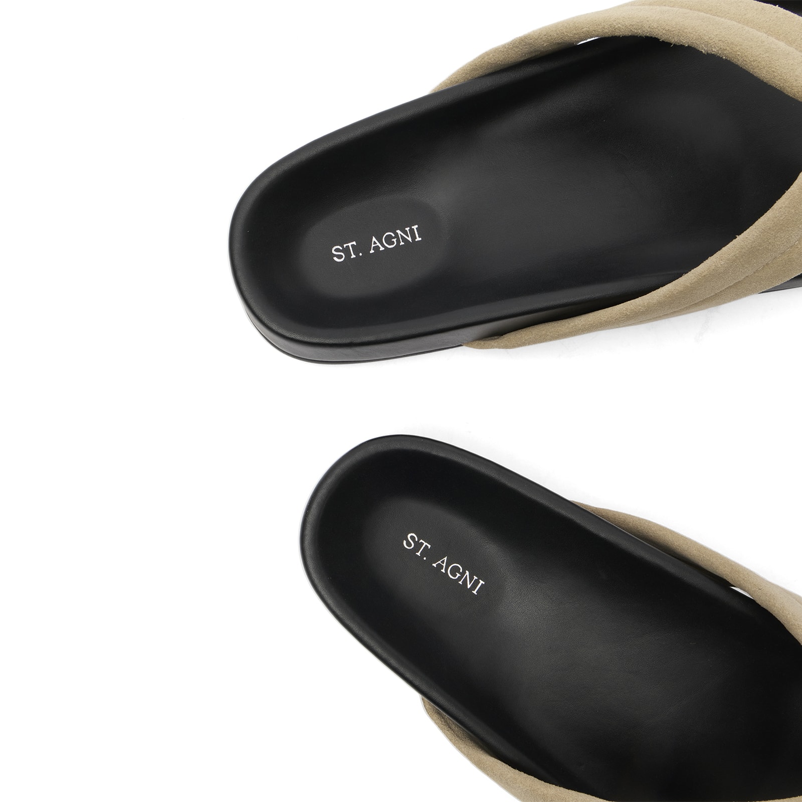 ST. Agni Suede Stitch Detail Thong Slide — photo 3