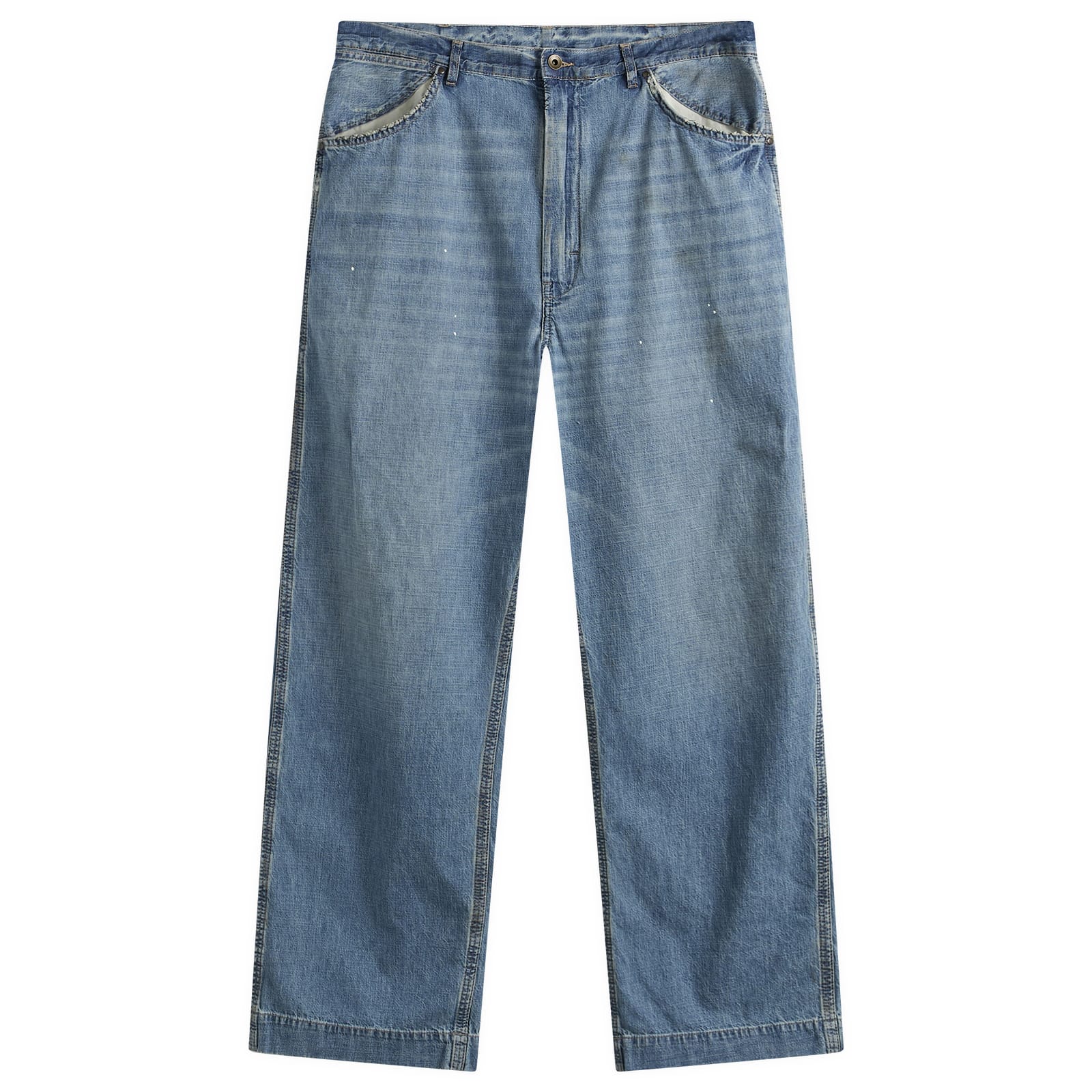 MM6 Maison Margiela Men's Wide Leg Black Wash Jeans - Curated Menswear