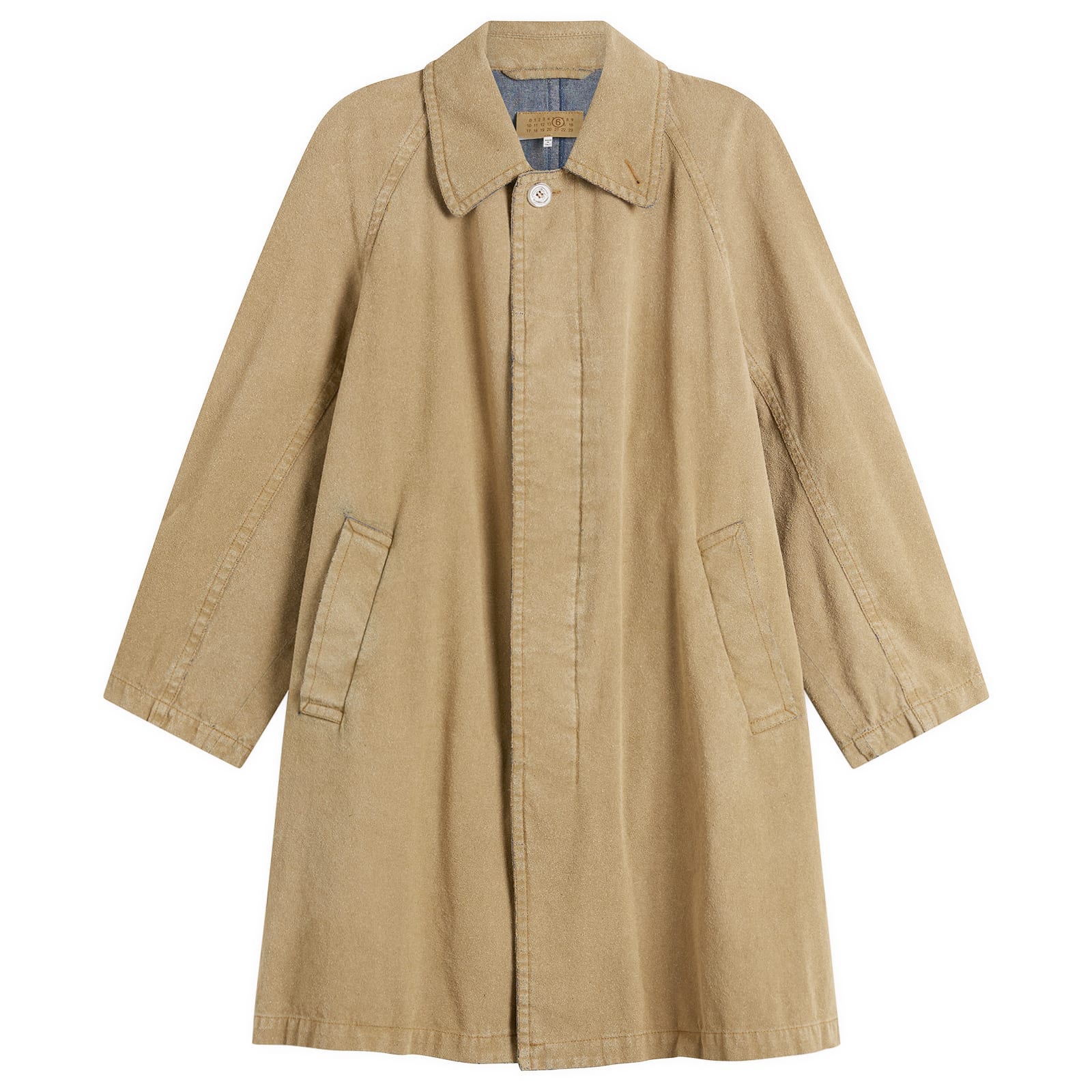 MM6 Maison Margiela Women's Coated Long Coat in Sand, Size 40