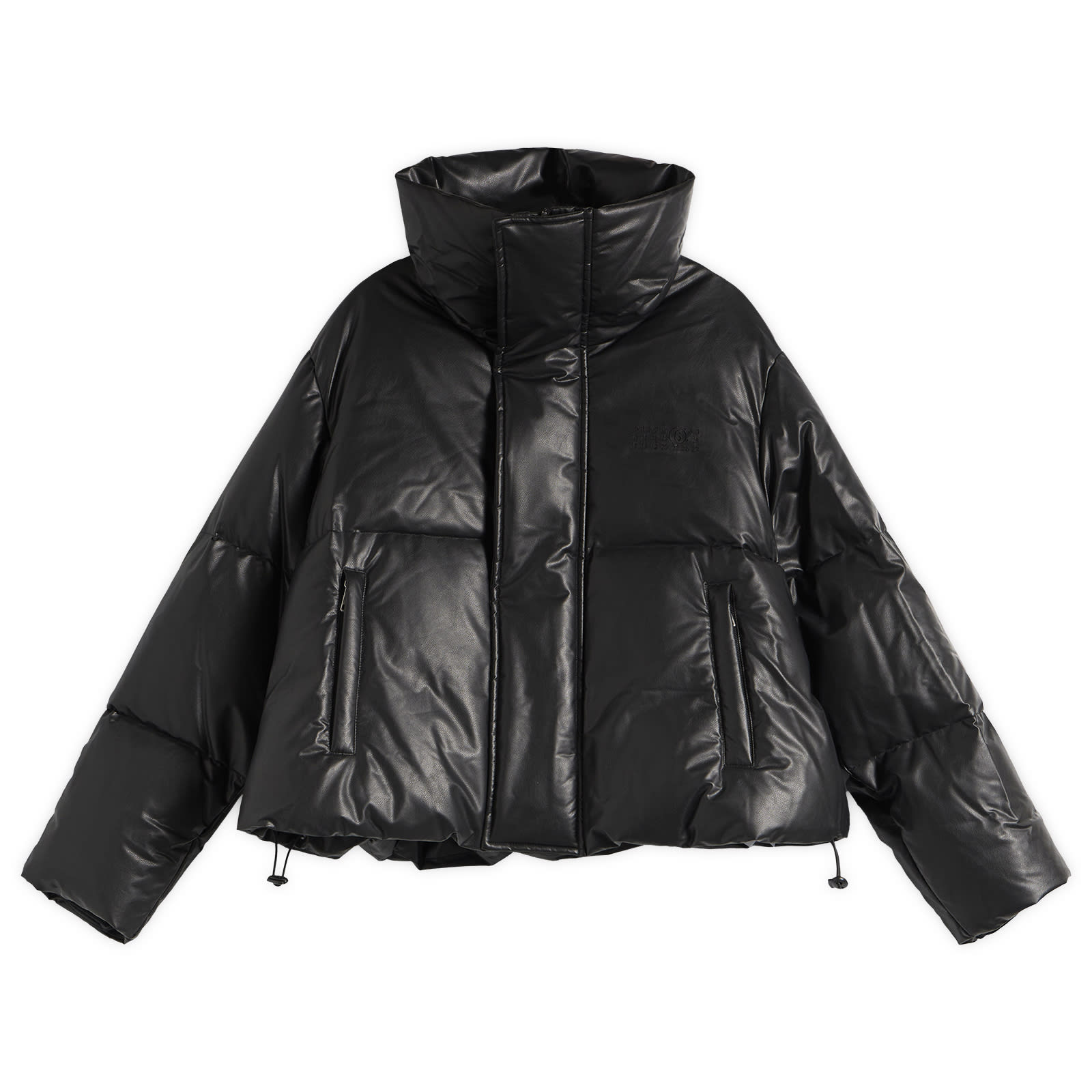 MM6 Maison Margiela Women's Faux Leather Padded Jacket in Black, Size X-Small