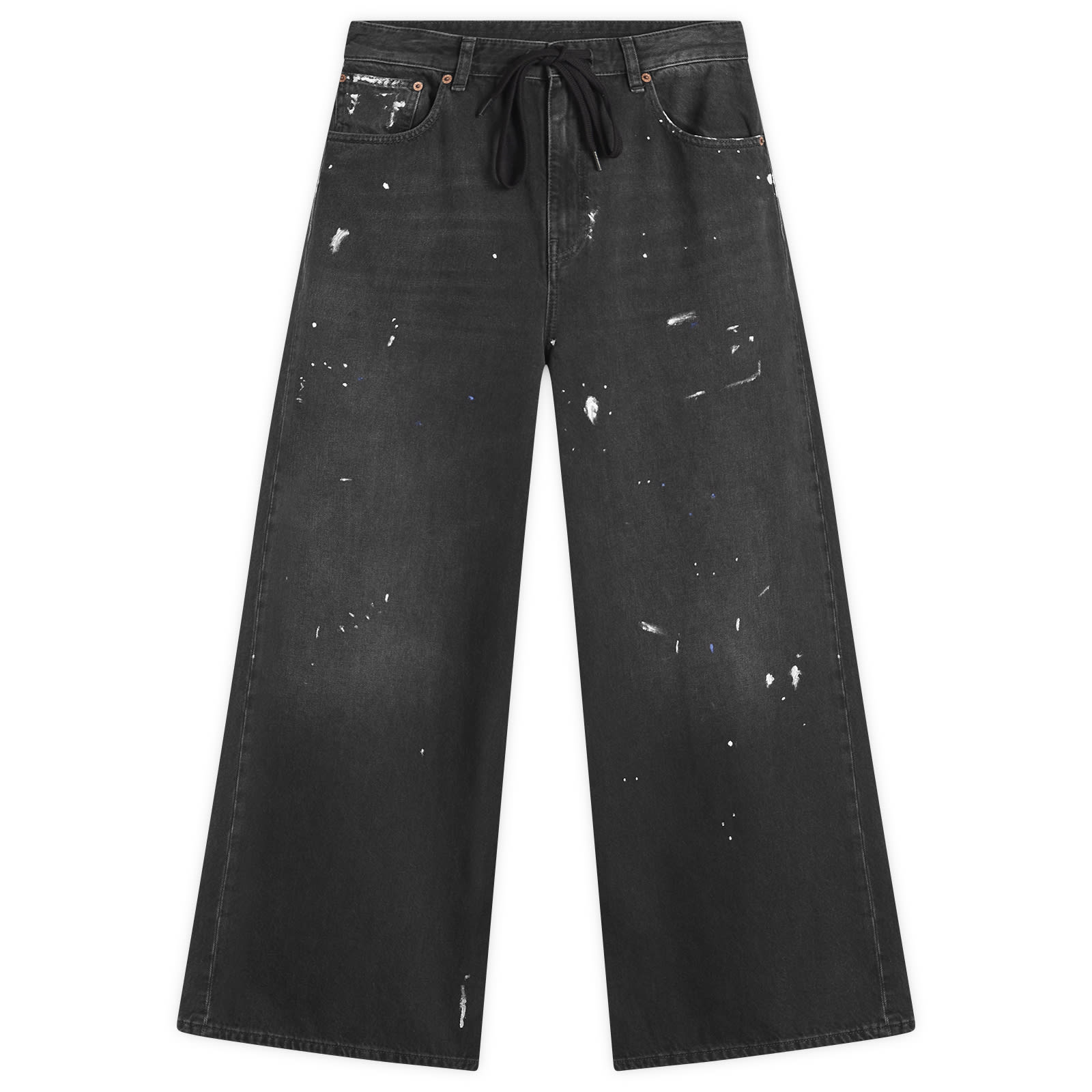 MM6 Maison Margiela Women's Wide Leg Jeans in Black, Size 30"