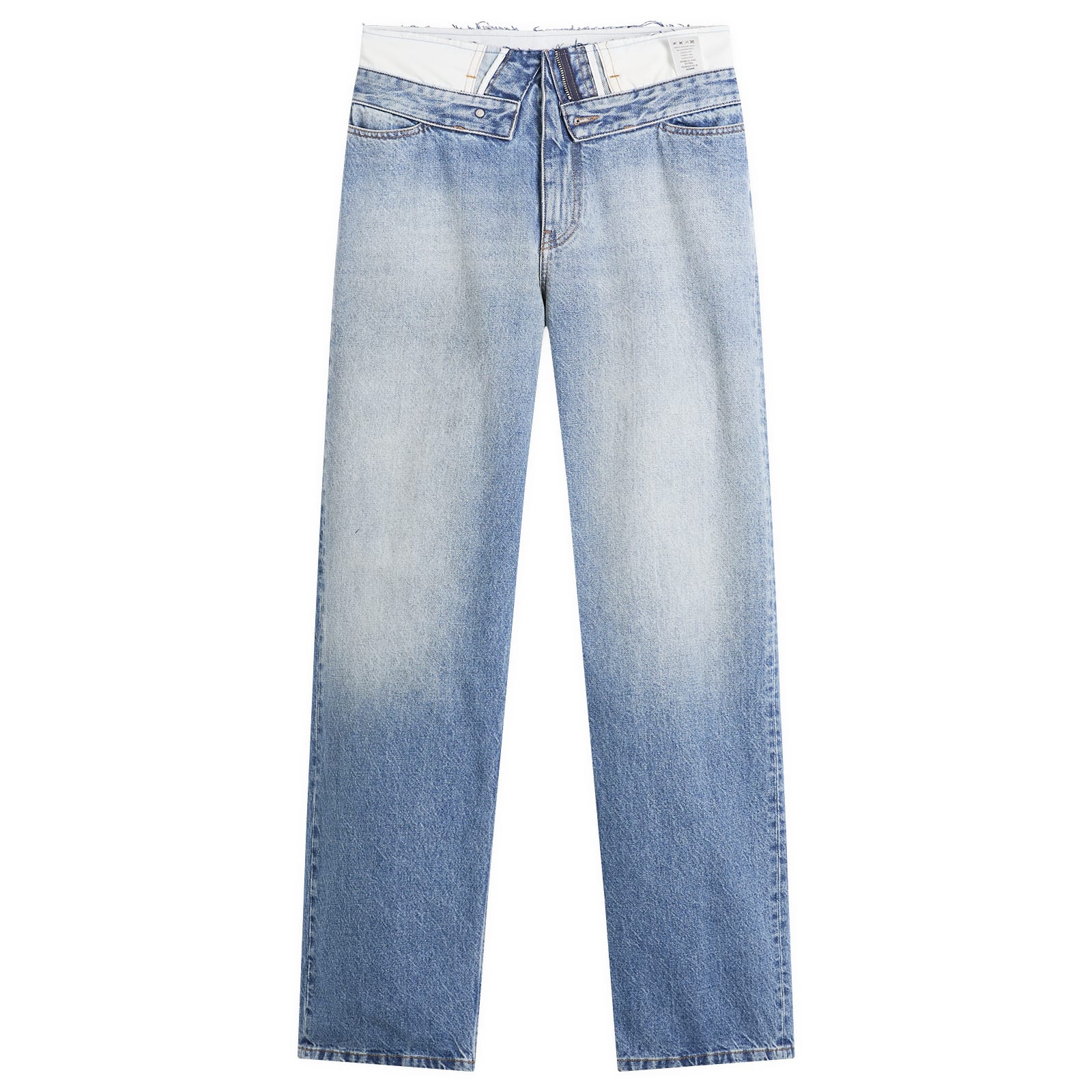 MM6 Maison Margiela Women's Deconstructed Jeans in Light Blue, Size 26"