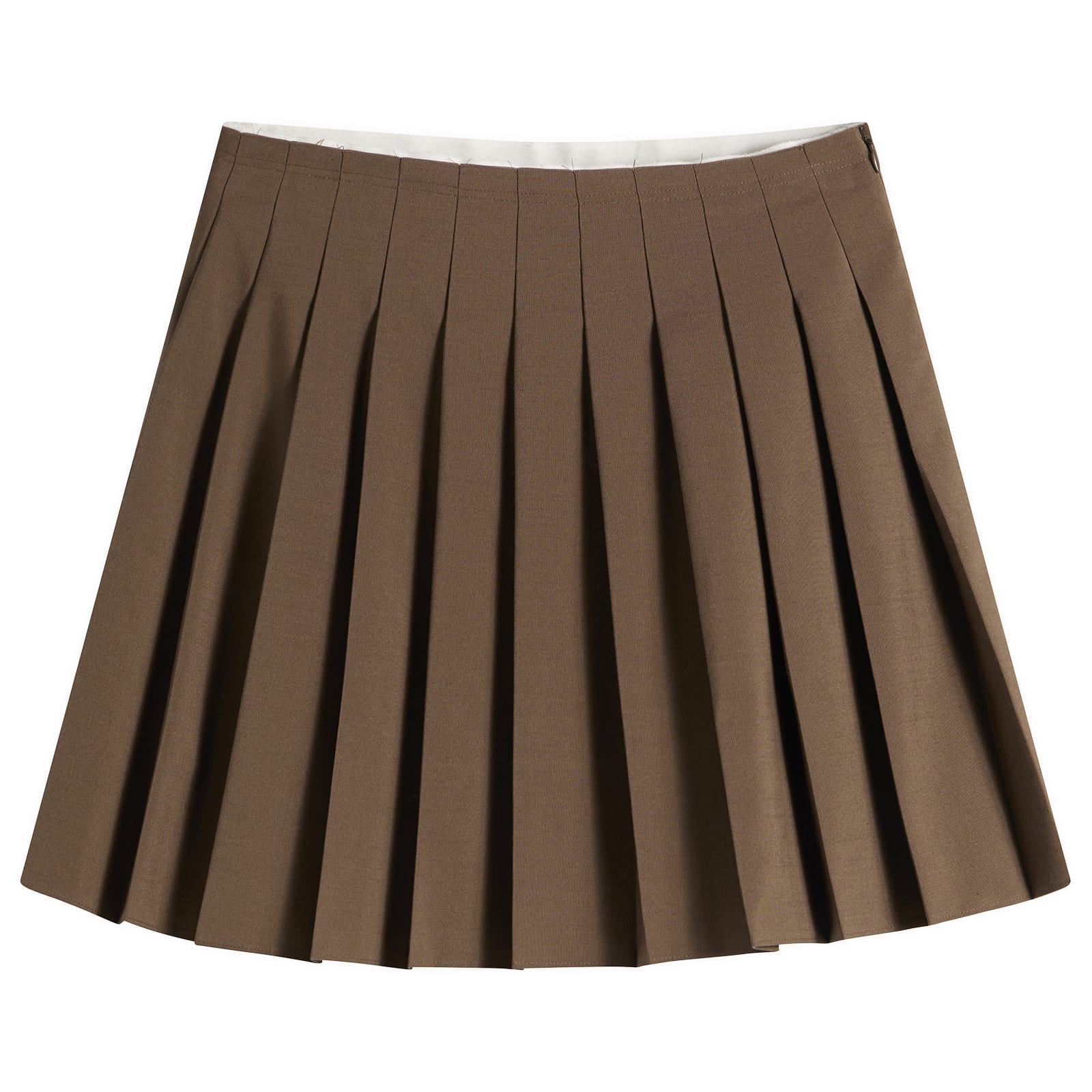 MM6 Maison Margiela Women's Pleated Mini Skirt in Taupe, Size IT 46