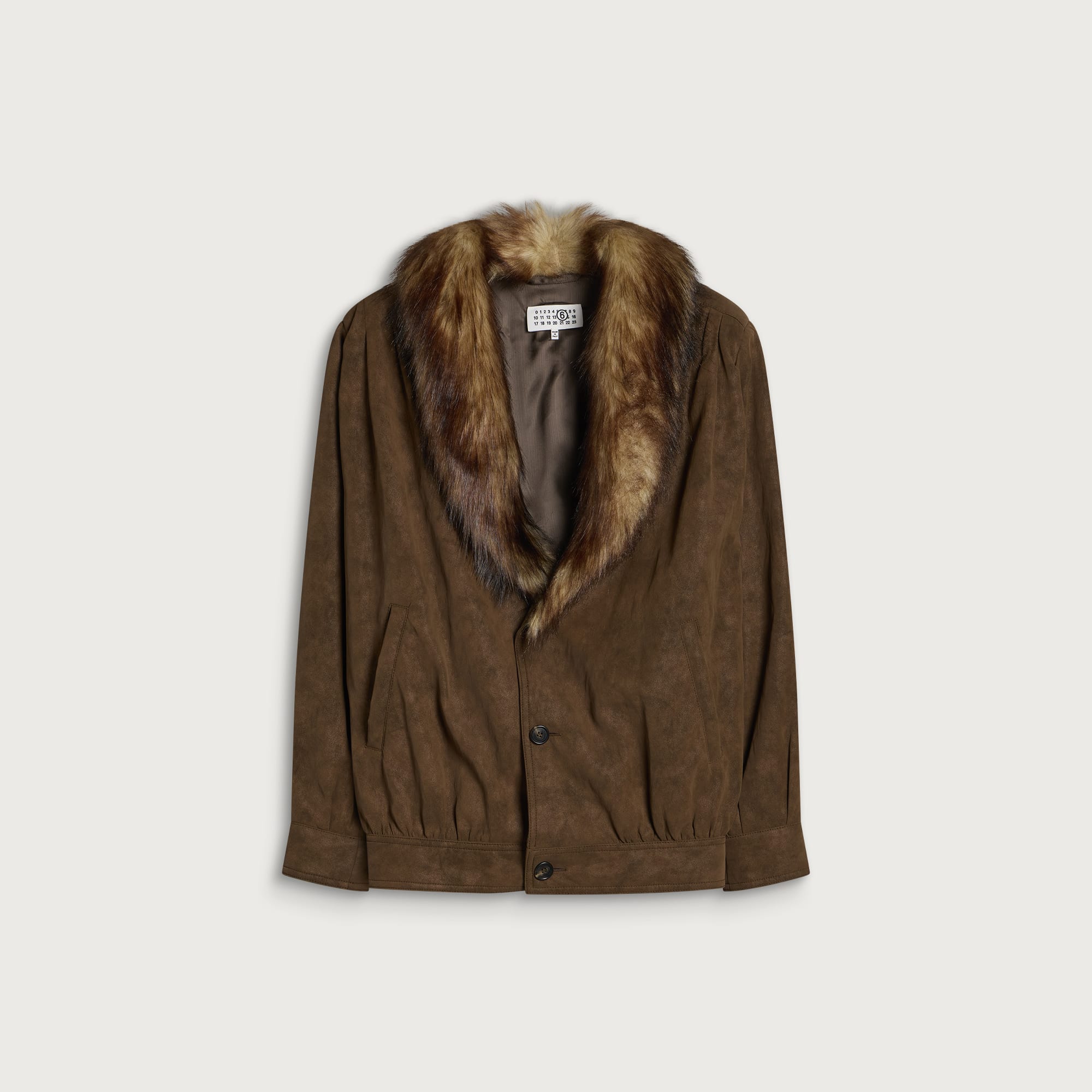MM6 Maison Margiela Women's Faux Suede Jacket in Brown, Size 40