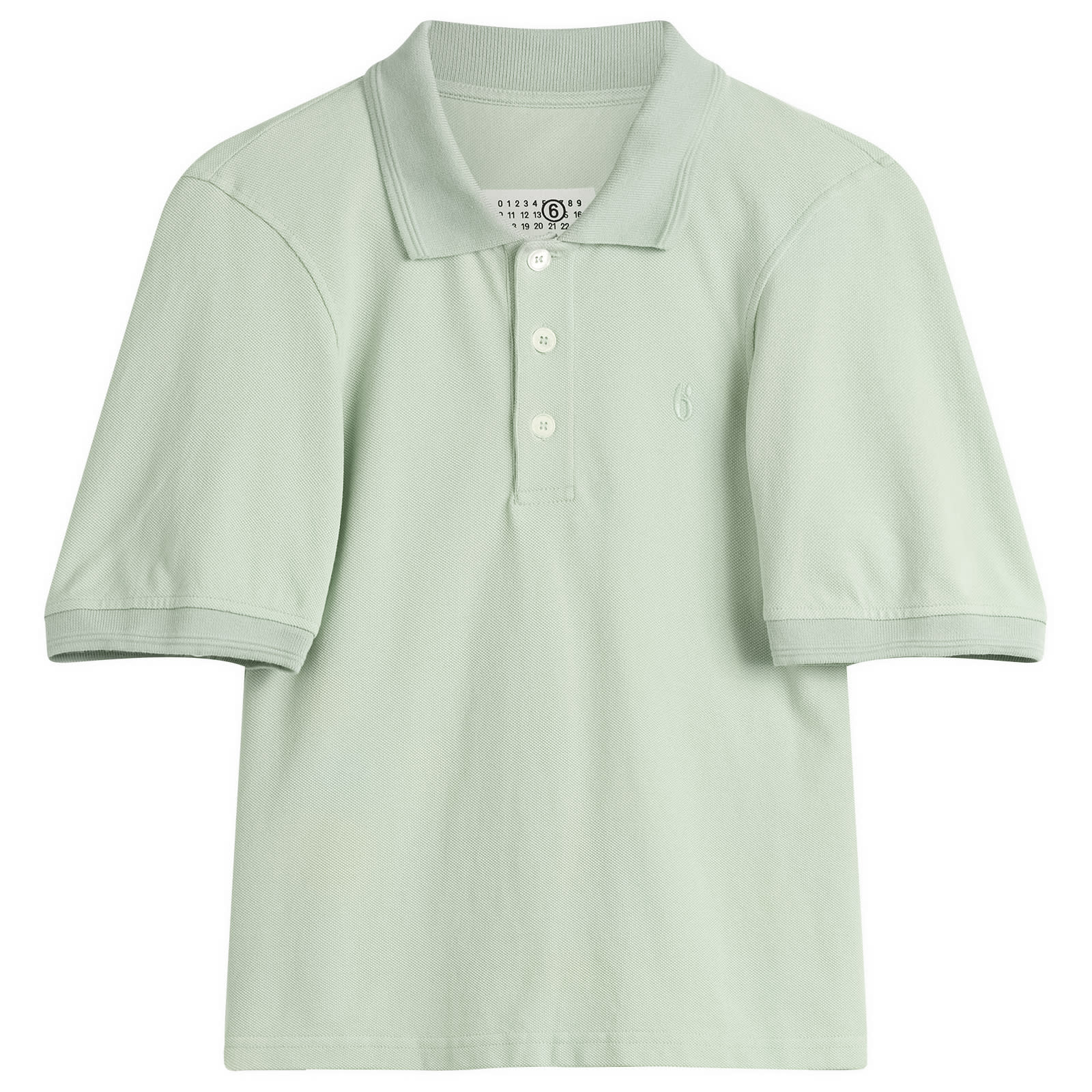 MM6 Maison Margiela Women's Polo Top in Mint, Size X-Small