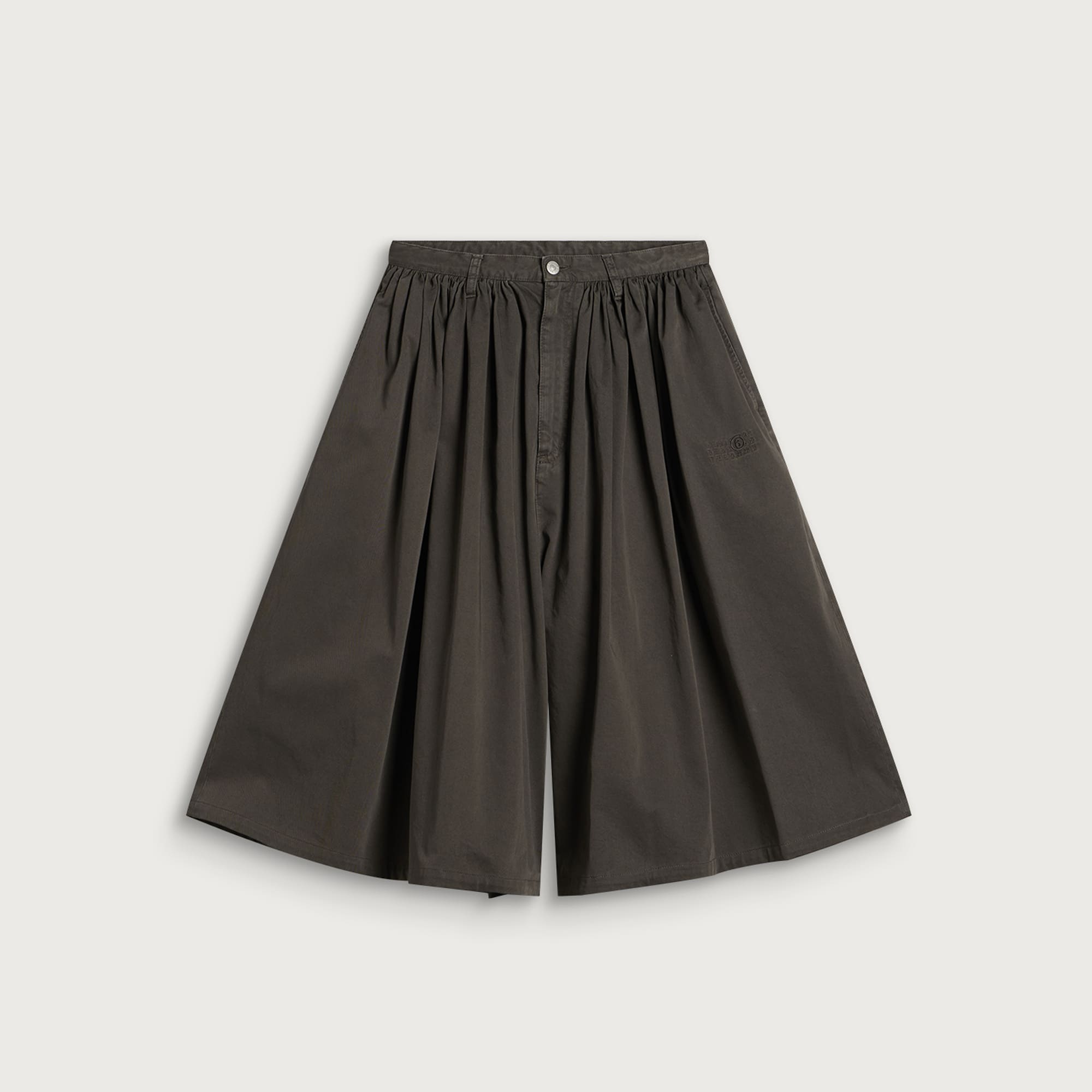 MM6 Maison Margiela Women's Pleated Shorts in Gasolina Grey, Size 44