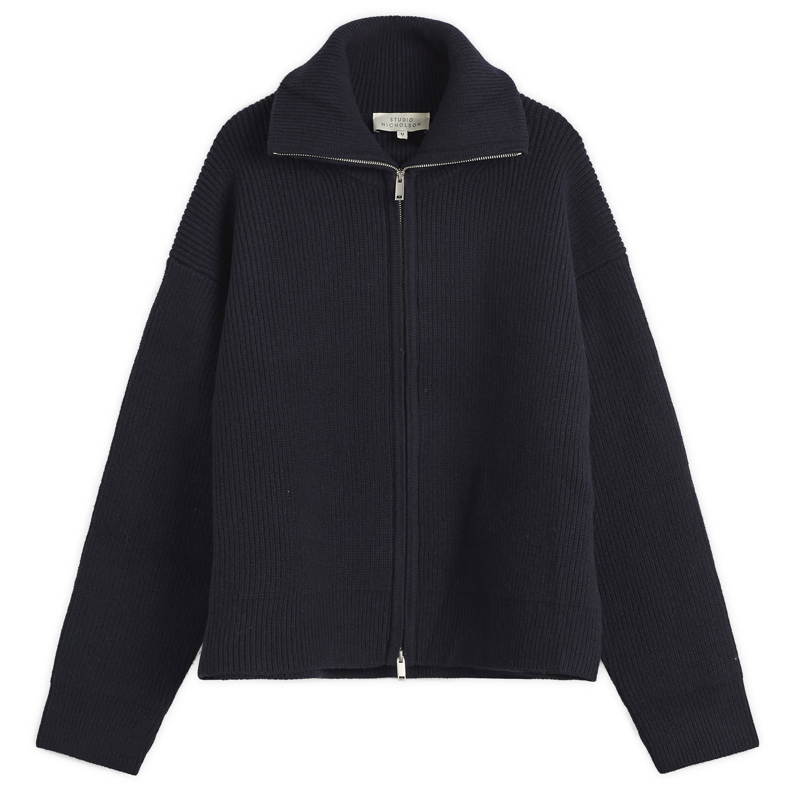 Studio Nicholson Men’s Rib Zip Through Jumper Nautical Black