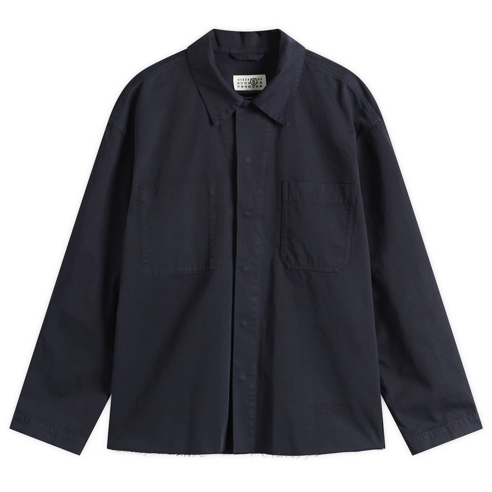 MM6 Maison Margiela Men's Cotton Workwear Jacket in Blue, Size IT 46