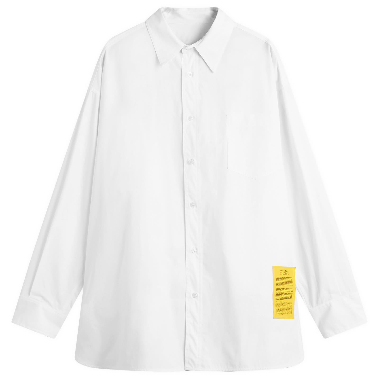 MM6 Maison Margiela Men's Oversized Long Sleeve Shirt in White, Size IT 48