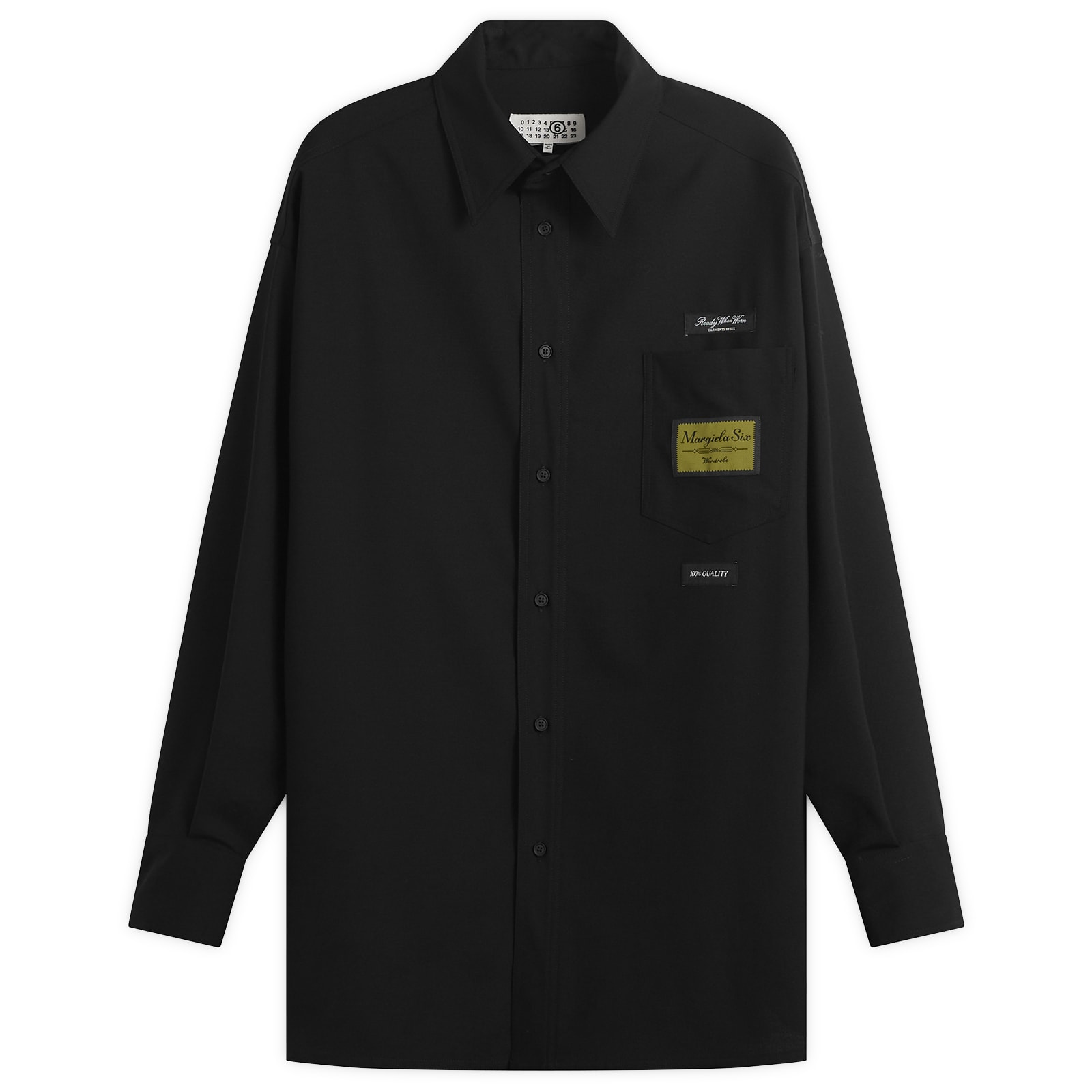 MM6 Maison Margiela Men's Wool Blend Tailored Shirt in Black, Size IT 50