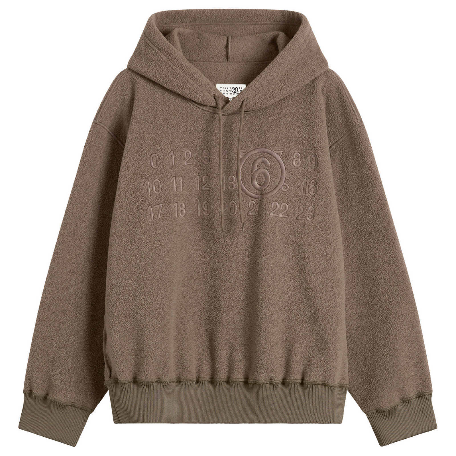MM6 Maison Margiela Men's Logo Fleece Sweatshirt in Taupe, Size Medium