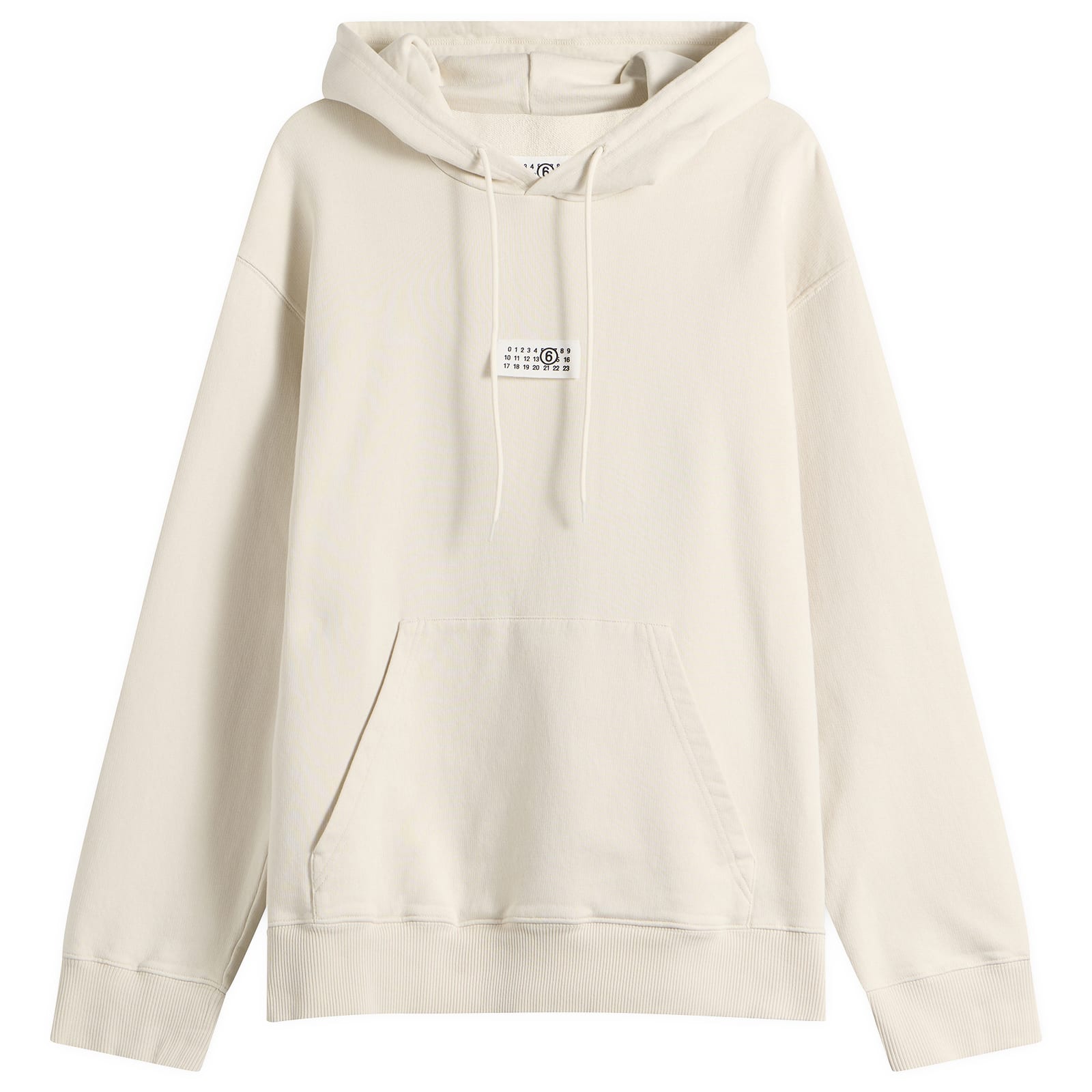 MM6 Maison Margiela Men's Logo Hoodie in Ecru, Size Medium