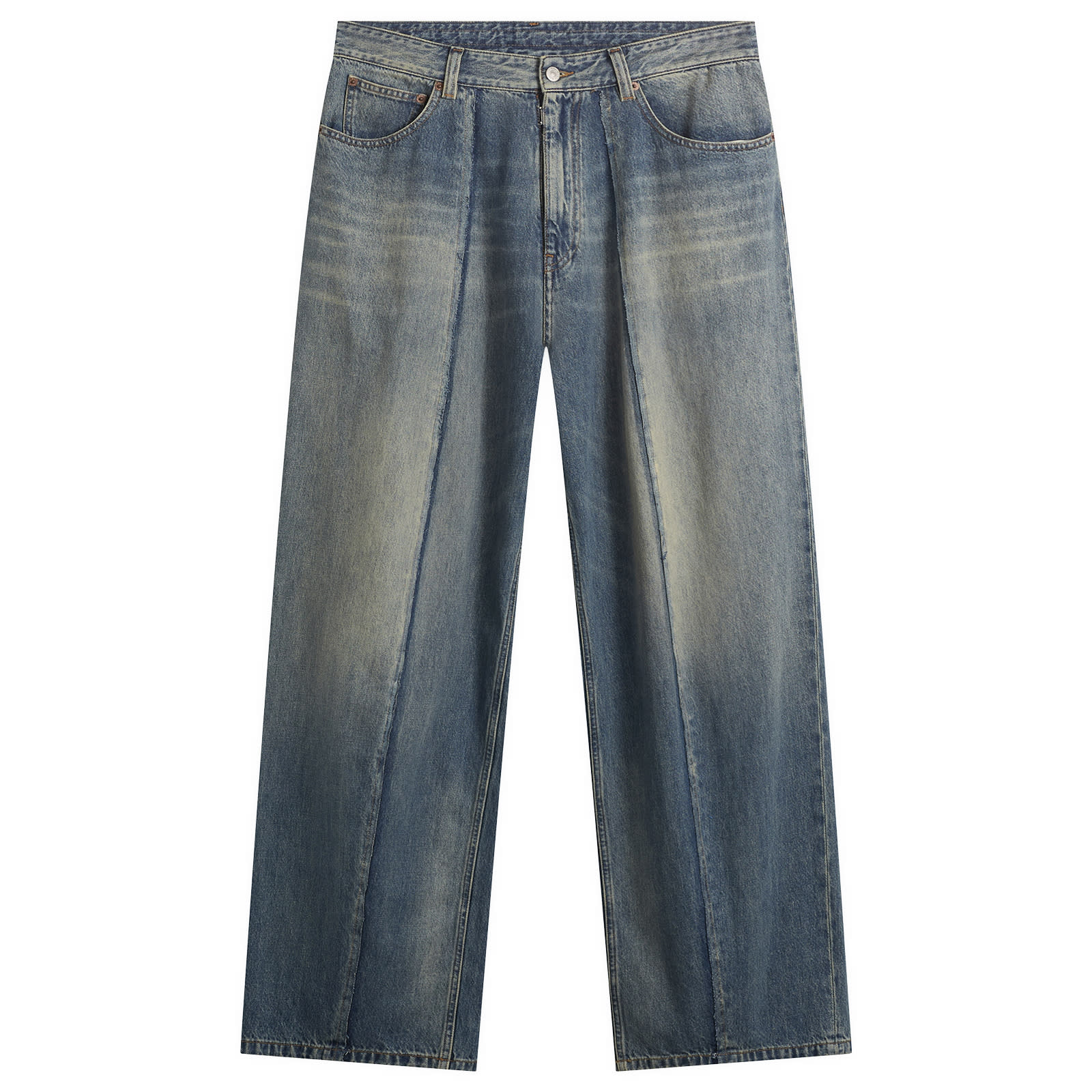 MM6 Maison Margiela Men's Wide Leg Jeans in Blue, Size 30"