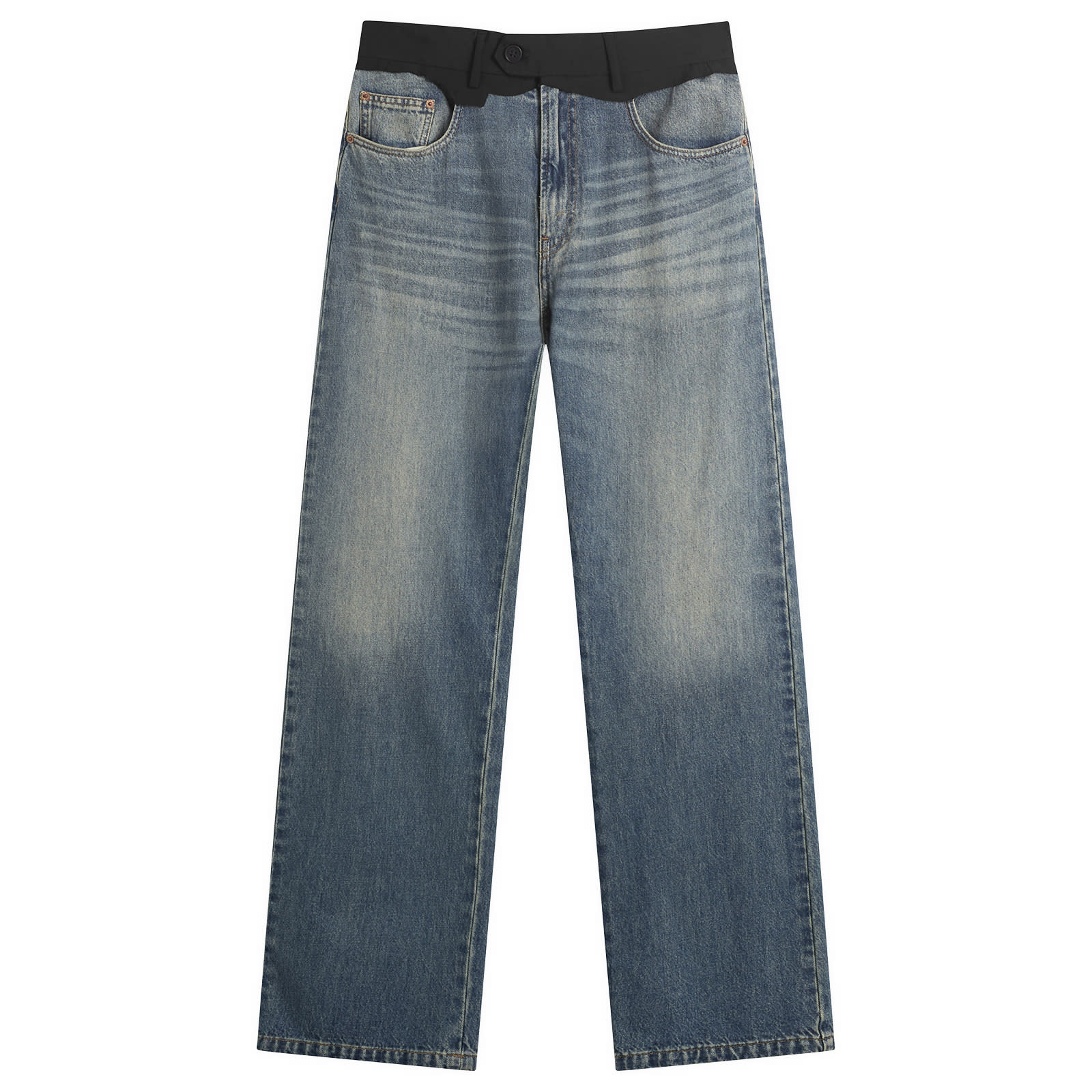 MM6 Maison Margiela Men's Straight Leg Jeans in Blue, Size 28"