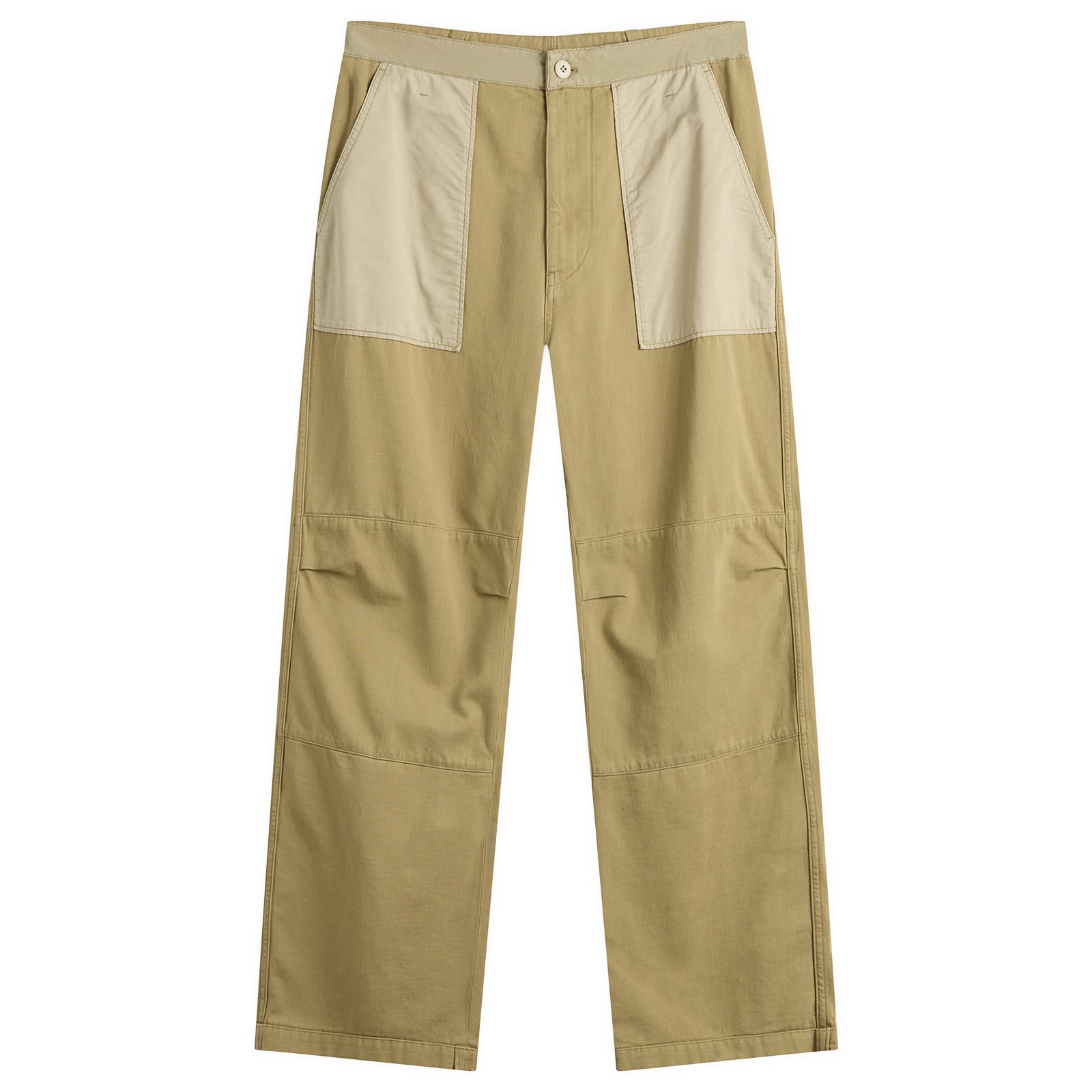MM6 Maison Margiela Men's Cotton Contrast Workwear Pant in Khaki, Size IT 50