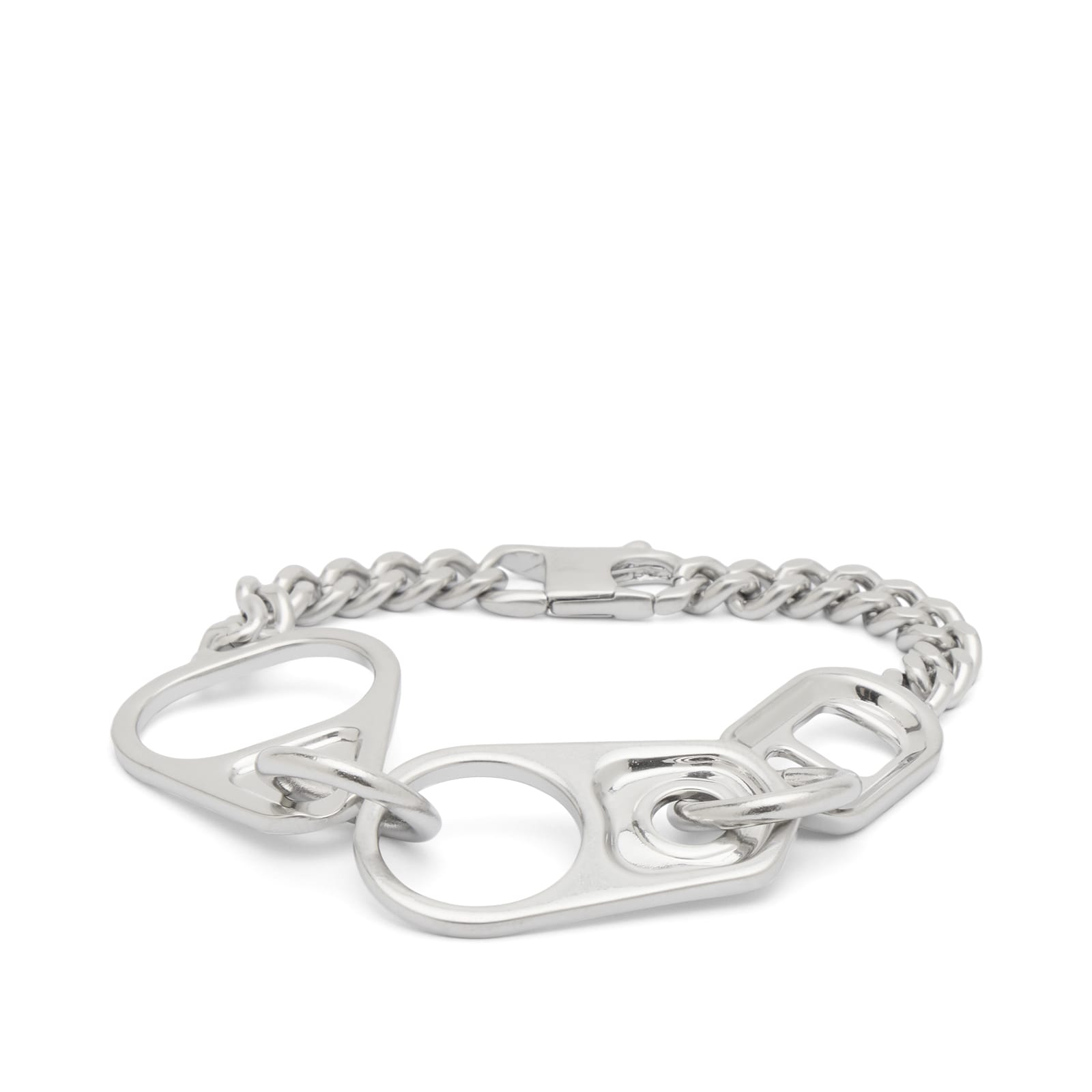 MM6 Maison Margiela Men's Bottle Top Bracelet in Palladio Burattato, Size Medium