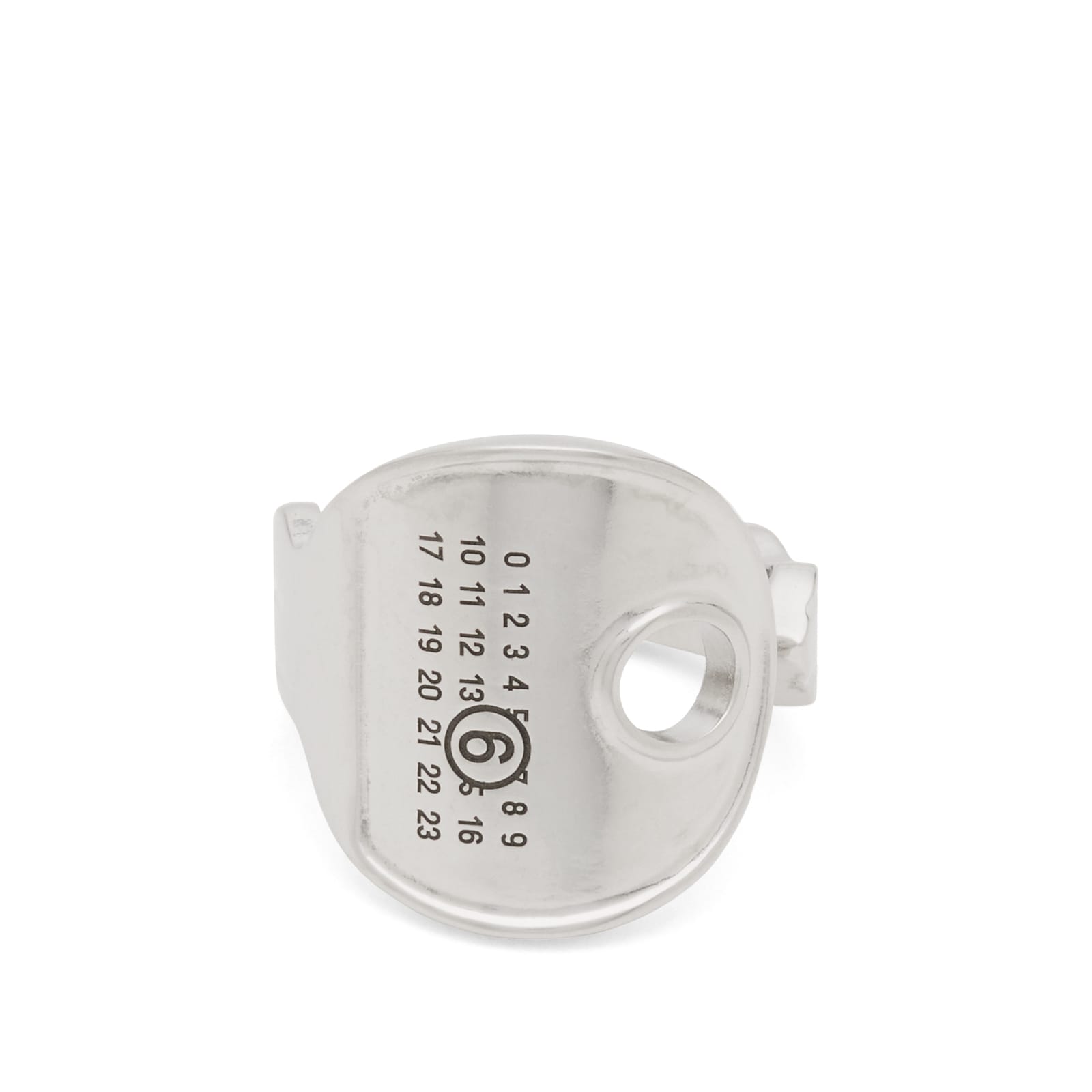 MM6 Maison Margiela Men's Key Ring in Palladio Burattato, Size 7