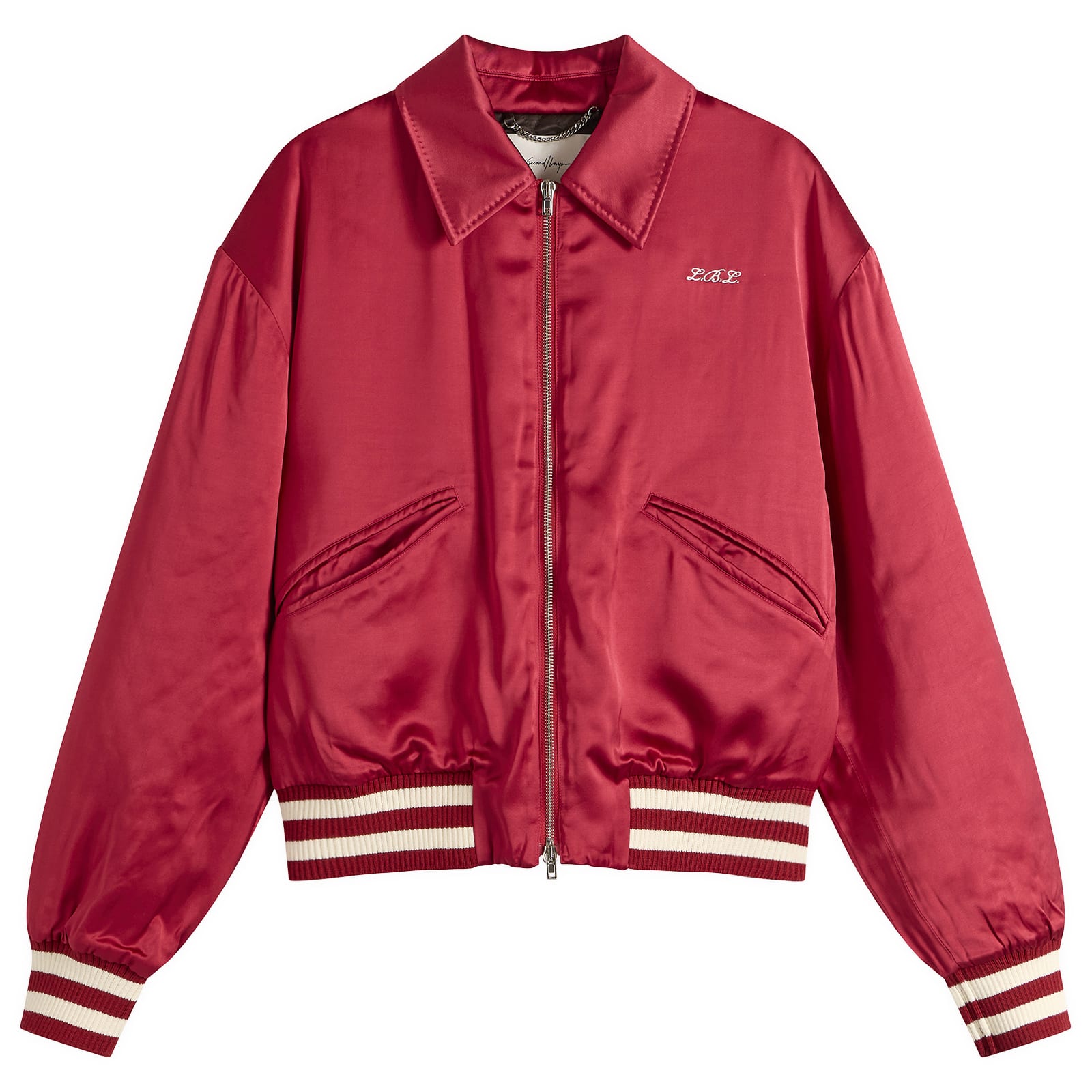 Second Layer Aces Satin Club Souvenir Jacket Red