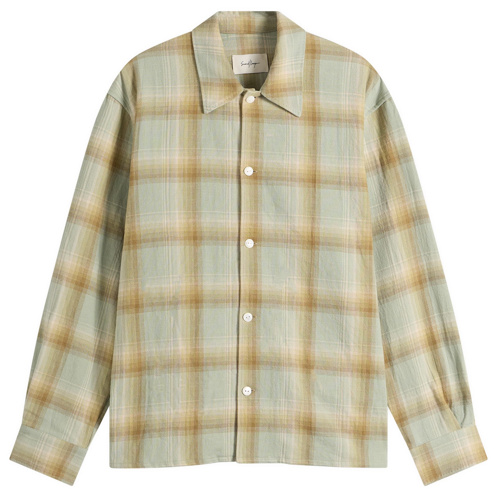 Second Layer Logan Ombre Check Shirt Checkered Green