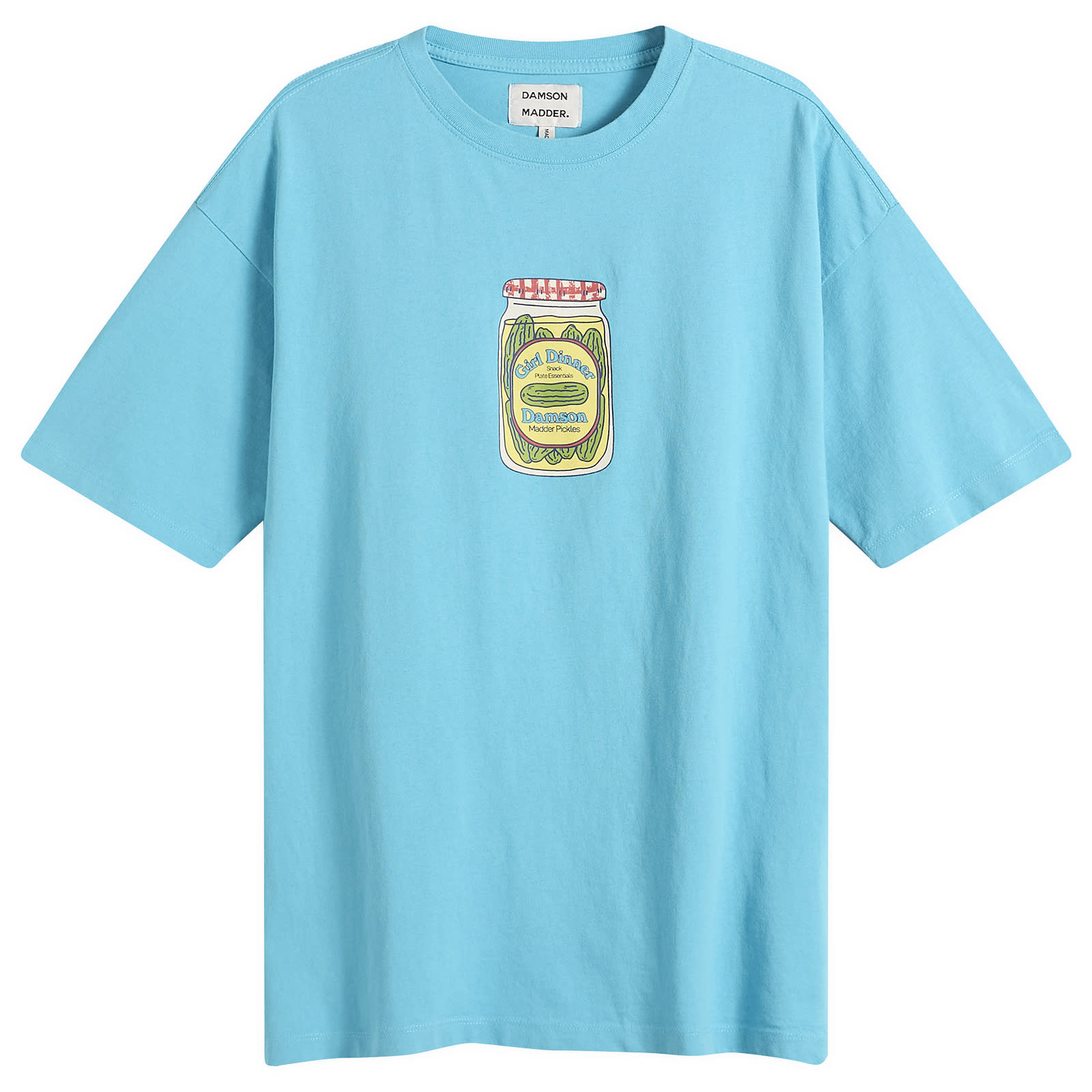 Damson Madder Women's Snack Plate Graphic T-Shirt in Blue, Size UK 6