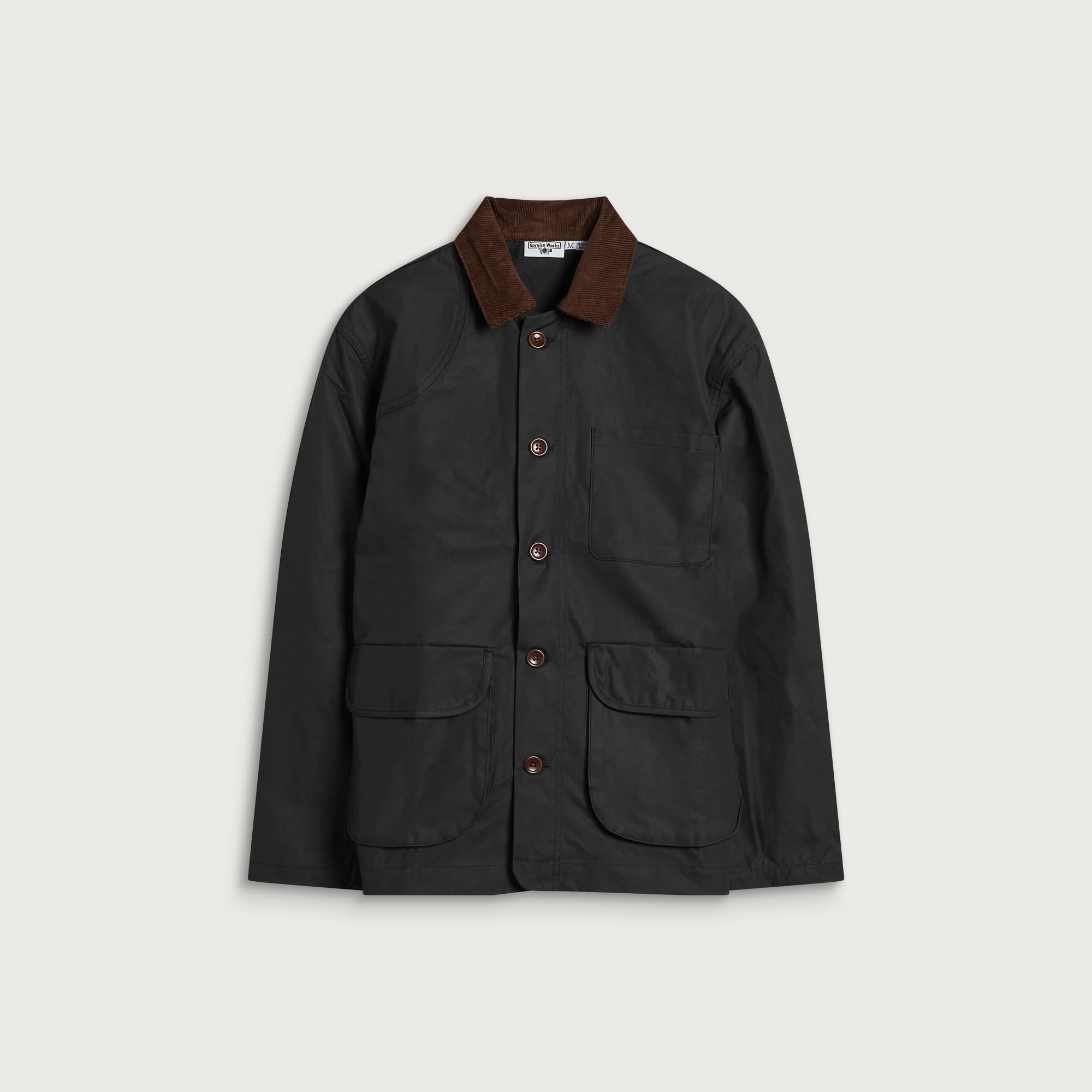 Service Works Men's Waxed Barn Coat Black