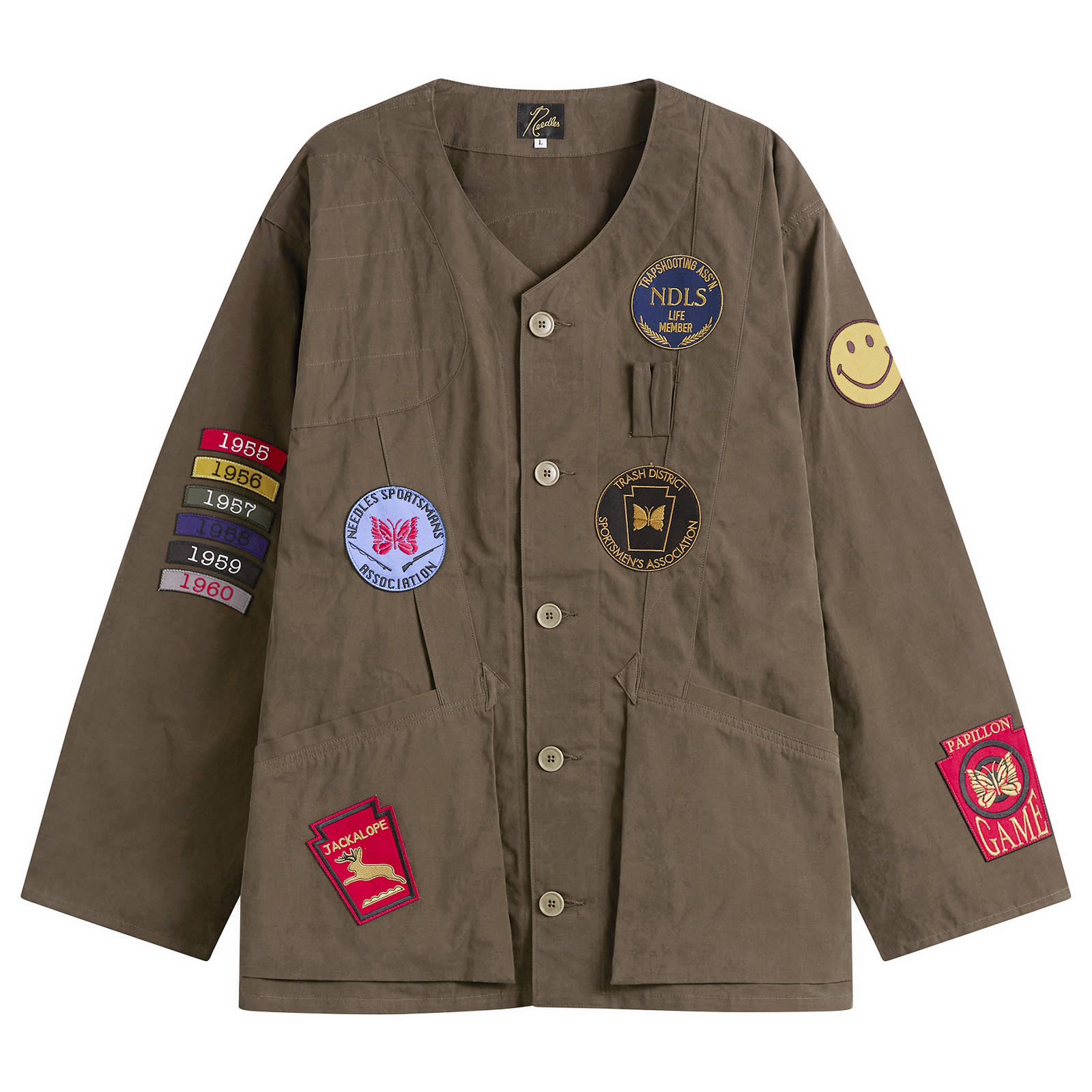Needles Men’s Waxed Cloth Shooting Jacket Brown