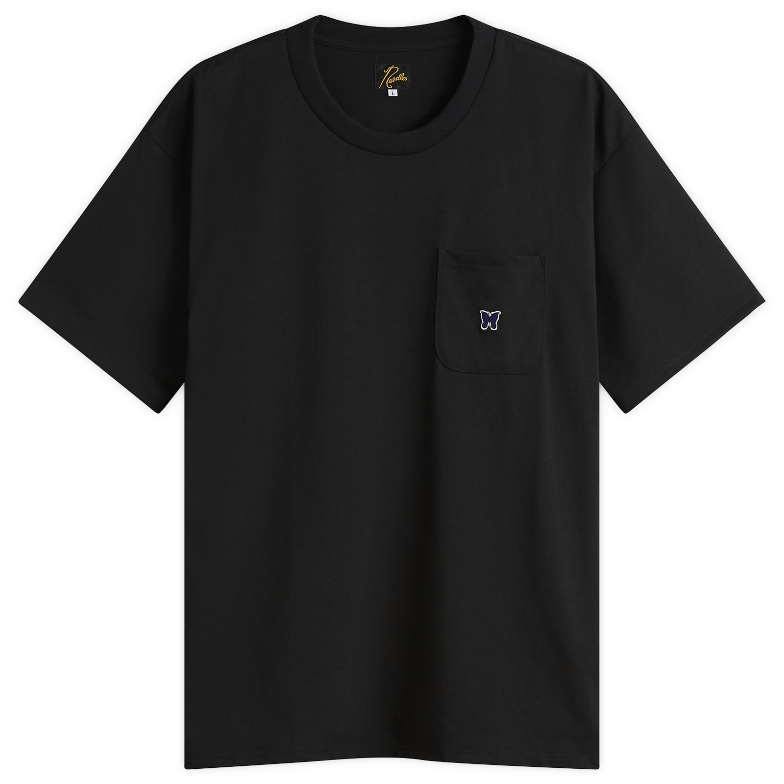 Needles Mock Neck T-Shirt, Black - Curated Menswear