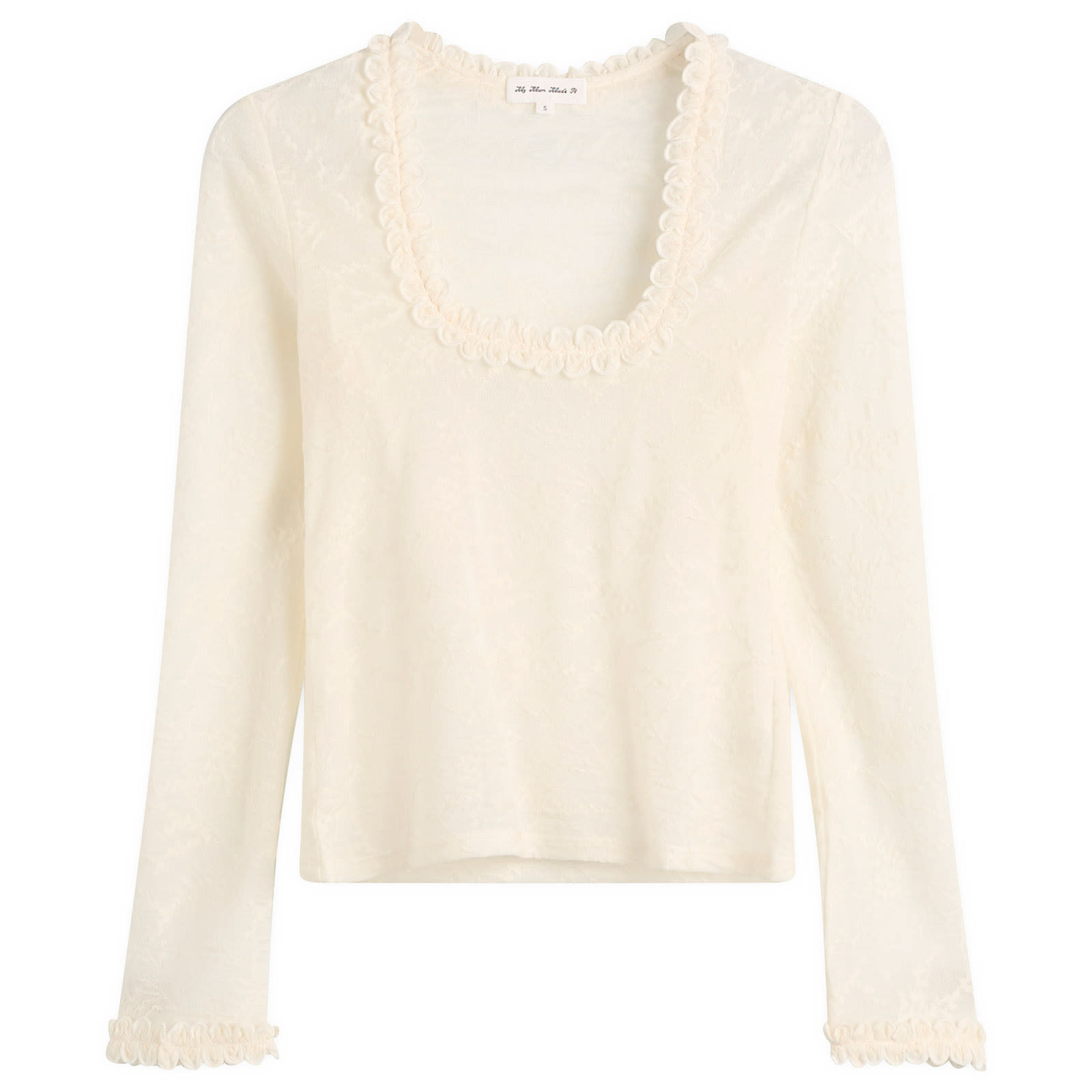 My Mum Made It Women's Lace Poem Top in White, Size Medium