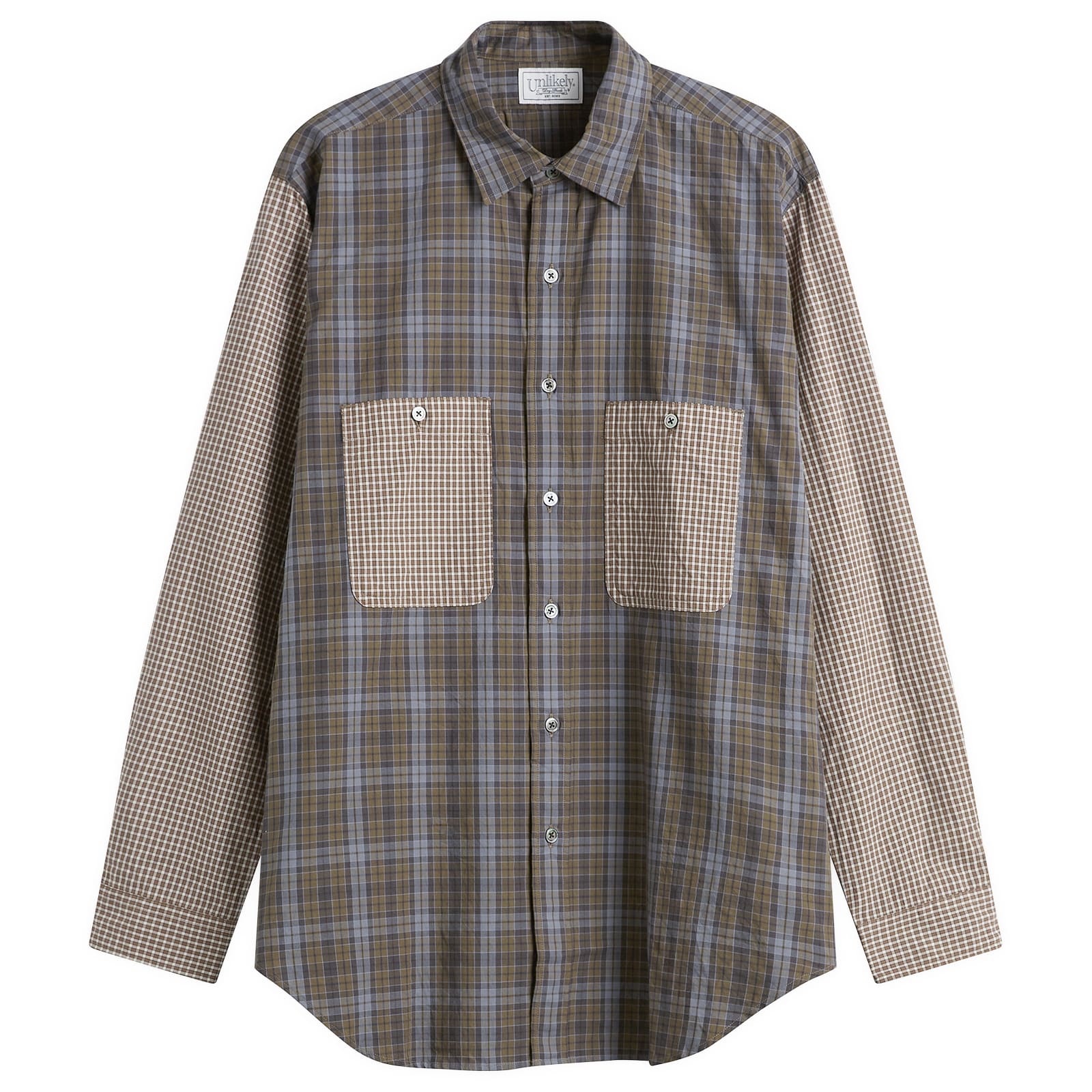 Unlikely Dry Goods — Unlikely Dry Goods Men's 2-Tone Work Shirt in Olive/Lt.Brown, Size X-Large