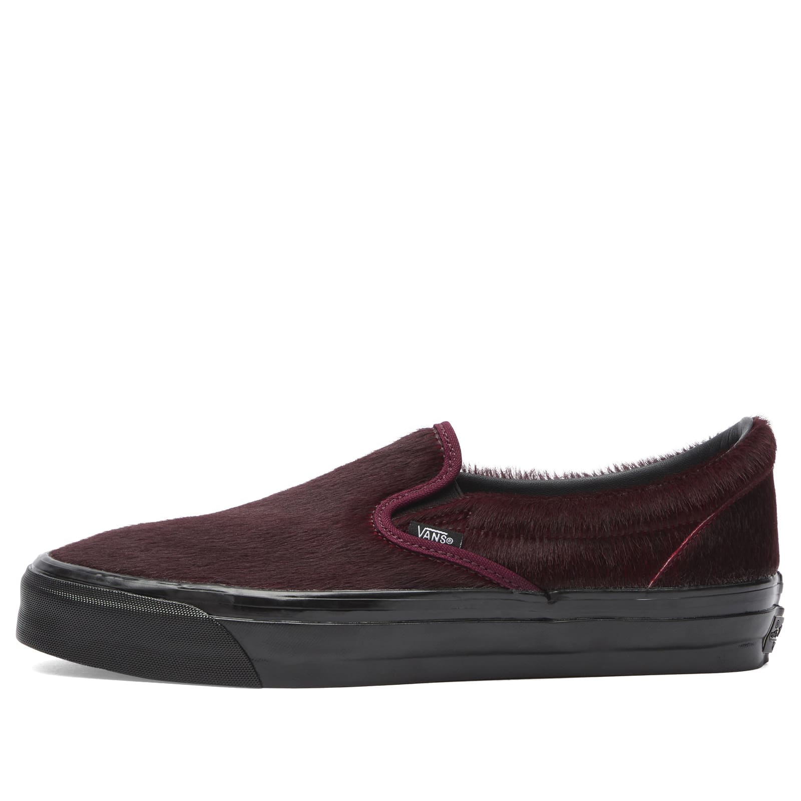 Vans Men's Lx Classic Slip-On 98 Sneaker Pony Hair Burgundy - VN000EEZBRG
