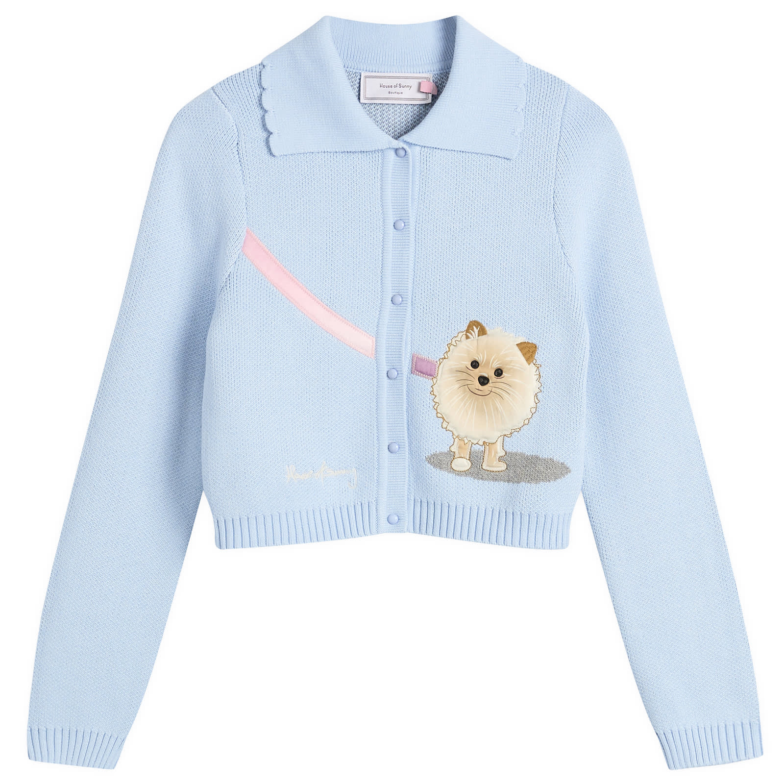 House Of Sunny Women's Pom Pom Tripper in Sky Blue, Size UK 6 